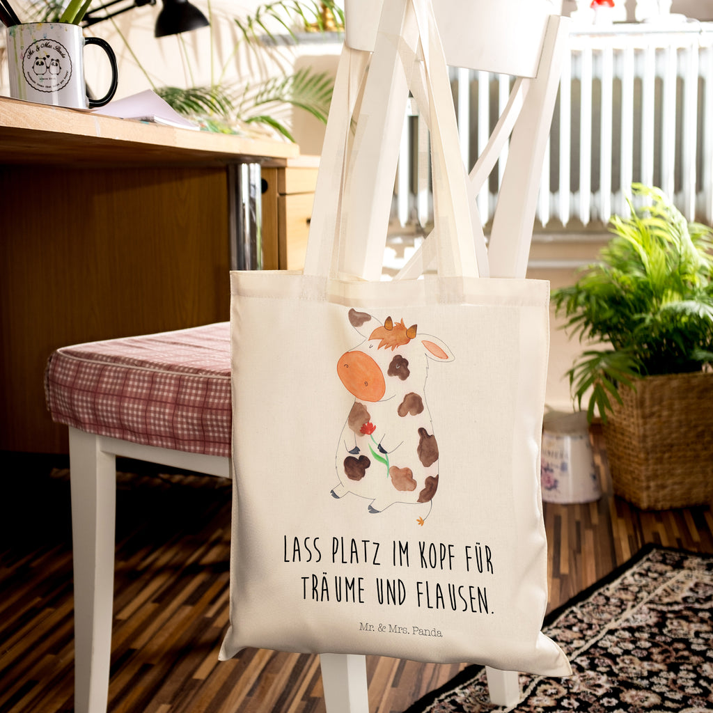 Tragetasche Kuh Beuteltasche, Beutel, Einkaufstasche, Jutebeutel, Stoffbeutel, Bauernhof, Hoftiere, Landwirt, Landwirtin, Kuh, Kühe, Träume, Flausen, Spruch, Magie, Motivtion, Hof, Milch, Milchkuh