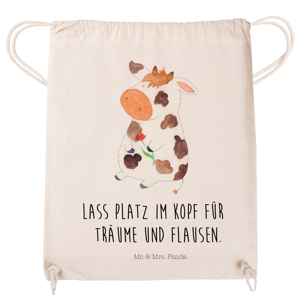 Sportbeutel Kuh Turnbeutel, Beutel, Sporttasche, Tasche, Stoffbeutel, Bauernhof, Hoftiere, Landwirt, Landwirtin, Kuh, Kühe, Träume, Flausen, Spruch, Magie, Motivtion, Hof, Milch, Milchkuh