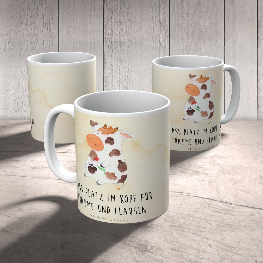 Tasse Kuh Kuh, Kühe, Träume, Flausen, Spruch, Magie, Motivtion, Bauernhof, Hof, Milch, Milchkuh	 Becher, Kaffeetasse, Kaffeebecher, Tee, Frühstück, Büro  Bauernhof, Hoftiere, Landwirt, Landwirtin