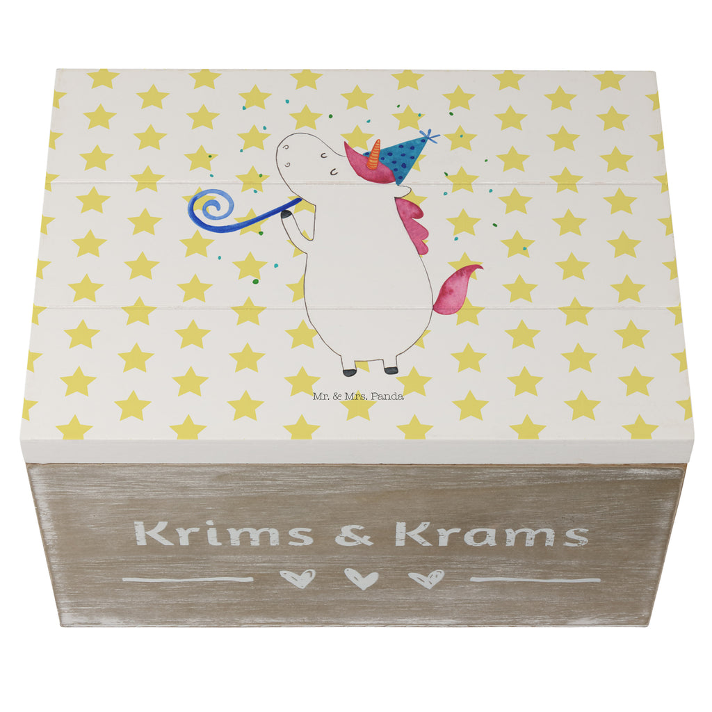 Holzkiste Einhorn Party Holzkiste, Kiste, Schatzkiste, Truhe, Schatulle, XXL, Erinnerungsbox, Erinnerungskiste, Dekokiste, Aufbewahrungsbox, Einhorn, Einhörner, Einhorn Deko, Pegasus, Unicorn, Glitzer, Konfetti, Party, Geburtstag, Feier, Fest, Alkohol, Disco, Club