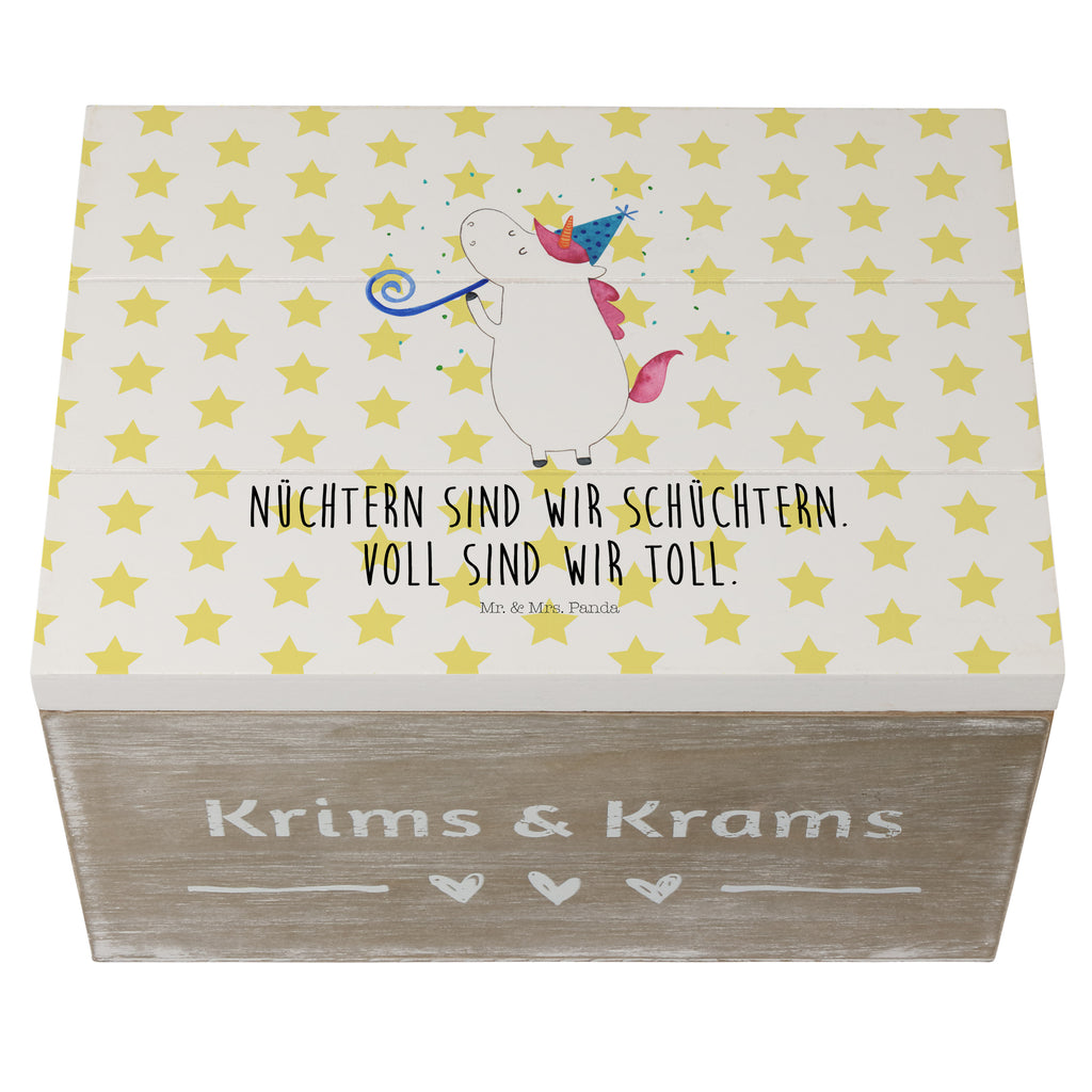 Holzkiste Einhorn Party Holzkiste, Kiste, Schatzkiste, Truhe, Schatulle, XXL, Erinnerungsbox, Erinnerungskiste, Dekokiste, Aufbewahrungsbox, Einhorn, Einhörner, Einhorn Deko, Pegasus, Unicorn, Glitzer, Konfetti, Party, Geburtstag, Feier, Fest, Alkohol, Disco, Club