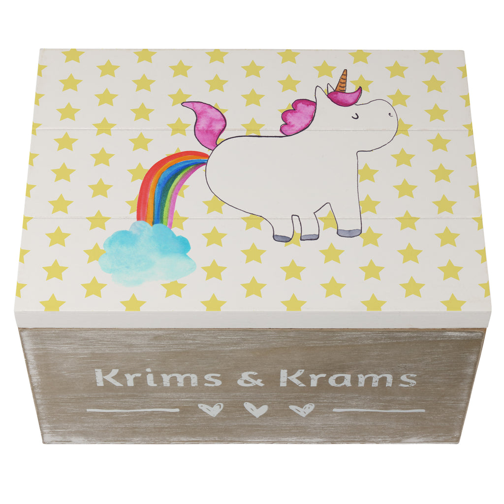 Holzkiste Einhorn Pupsend Holzkiste, Kiste, Schatzkiste, Truhe, Schatulle, XXL, Erinnerungsbox, Erinnerungskiste, Dekokiste, Aufbewahrungsbox, Einhorn, Einhörner, Einhorn Deko, Pegasus, Unicorn, Pups, Regenbogen, Glitzer, Einhornpower, Erwachsenwerden, Spaß, lustig, Freundin