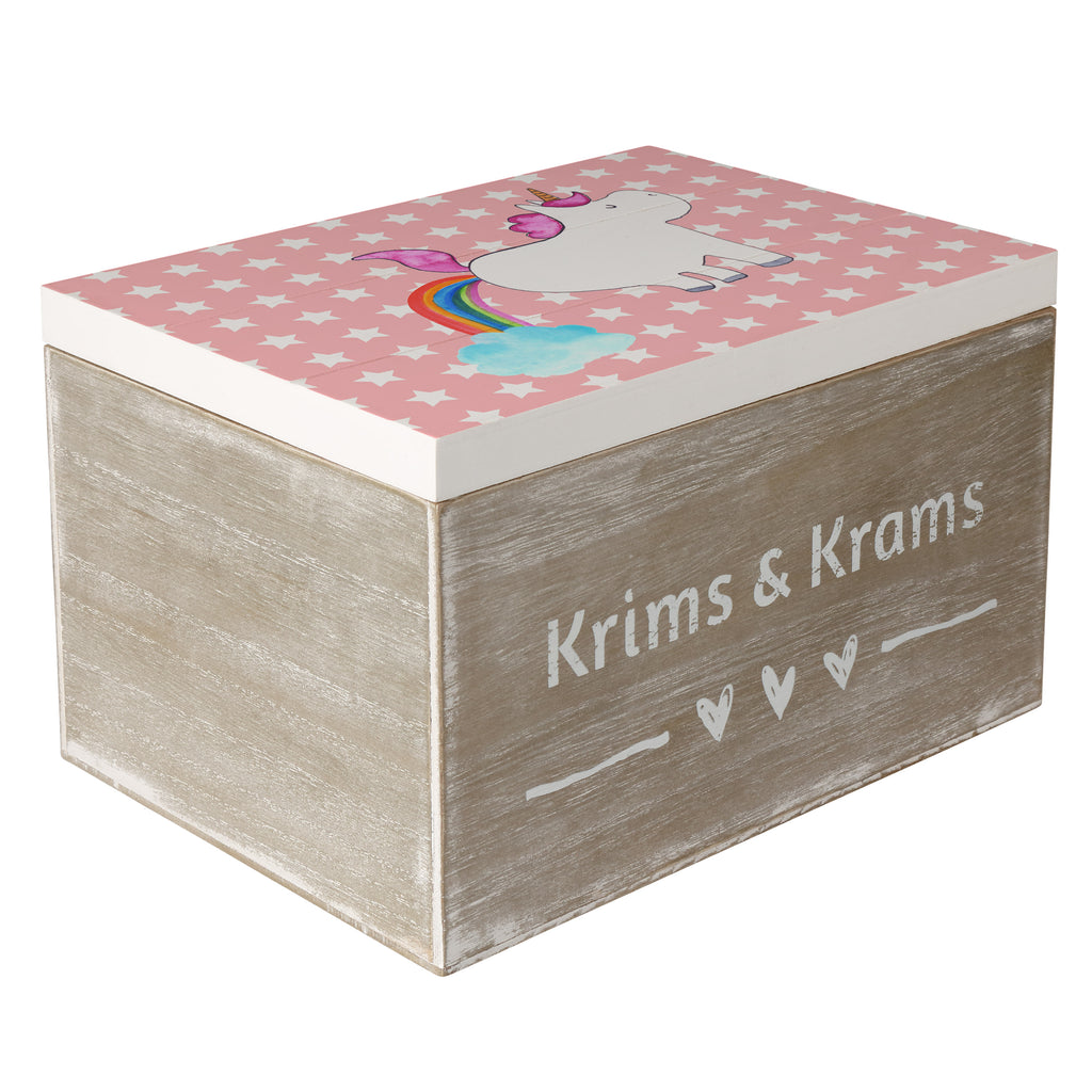 Holzkiste Einhorn Pupsend Holzkiste, Kiste, Schatzkiste, Truhe, Schatulle, XXL, Erinnerungsbox, Erinnerungskiste, Dekokiste, Aufbewahrungsbox, Einhorn, Einhörner, Einhorn Deko, Pegasus, Unicorn, Pups, Regenbogen, Glitzer, Einhornpower, Erwachsenwerden, Spaß, lustig, Freundin