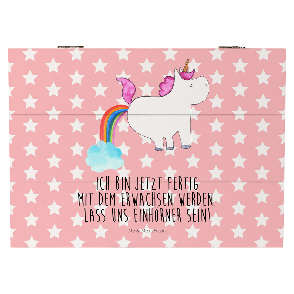 Holzkiste Einhorn Pupsend Holzkiste, Kiste, Schatzkiste, Truhe, Schatulle, XXL, Erinnerungsbox, Erinnerungskiste, Dekokiste, Aufbewahrungsbox, Einhorn, Einhörner, Einhorn Deko, Pegasus, Unicorn, Pups, Regenbogen, Glitzer, Einhornpower, Erwachsenwerden, Spaß, lustig, Freundin