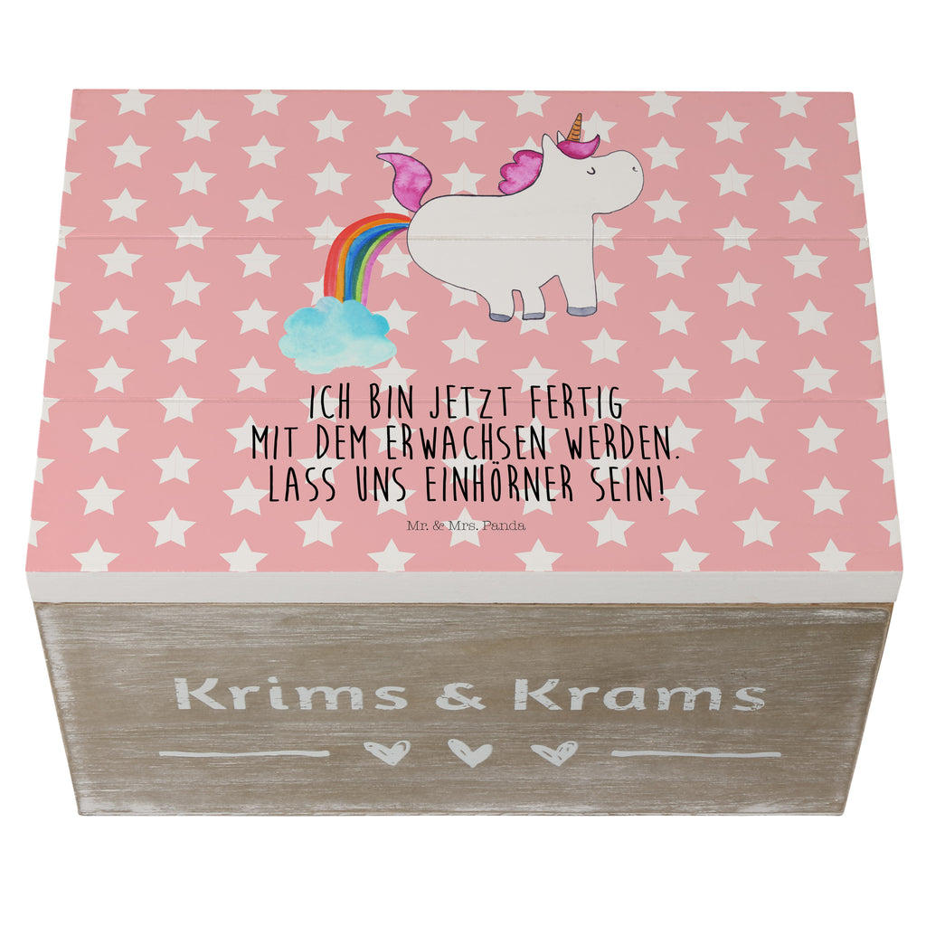 Holzkiste Einhorn Pupsend Holzkiste, Kiste, Schatzkiste, Truhe, Schatulle, XXL, Erinnerungsbox, Erinnerungskiste, Dekokiste, Aufbewahrungsbox, Einhorn, Einhörner, Einhorn Deko, Pegasus, Unicorn, Pups, Regenbogen, Glitzer, Einhornpower, Erwachsenwerden, Spaß, lustig, Freundin