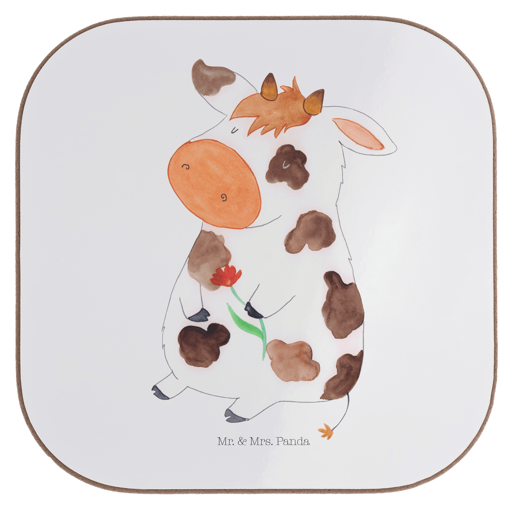 Quadratische Untersetzer Kuh Bierdeckel, Glasuntersetzer, Untersetzer Gläser, Getränkeuntersetzer, Bauernhof, Hoftiere, Landwirt, Landwirtin, Kuh, Kühe, Träume, Flausen, Spruch, Magie, Motivtion, Hof, Milch, Milchkuh