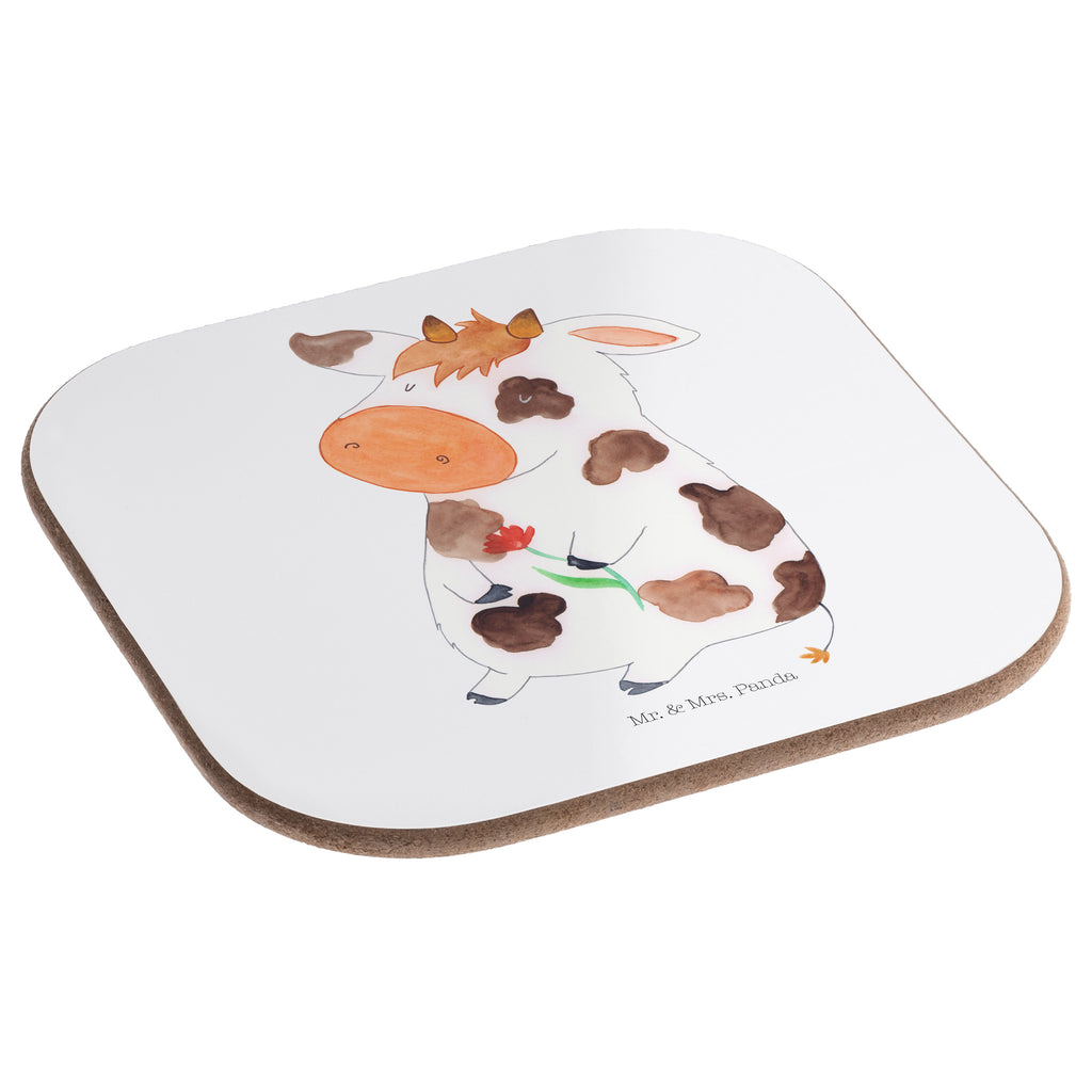 Quadratische Untersetzer Kuh Bierdeckel, Glasuntersetzer, Untersetzer Gläser, Getränkeuntersetzer, Bauernhof, Hoftiere, Landwirt, Landwirtin, Kuh, Kühe, Träume, Flausen, Spruch, Magie, Motivtion, Hof, Milch, Milchkuh