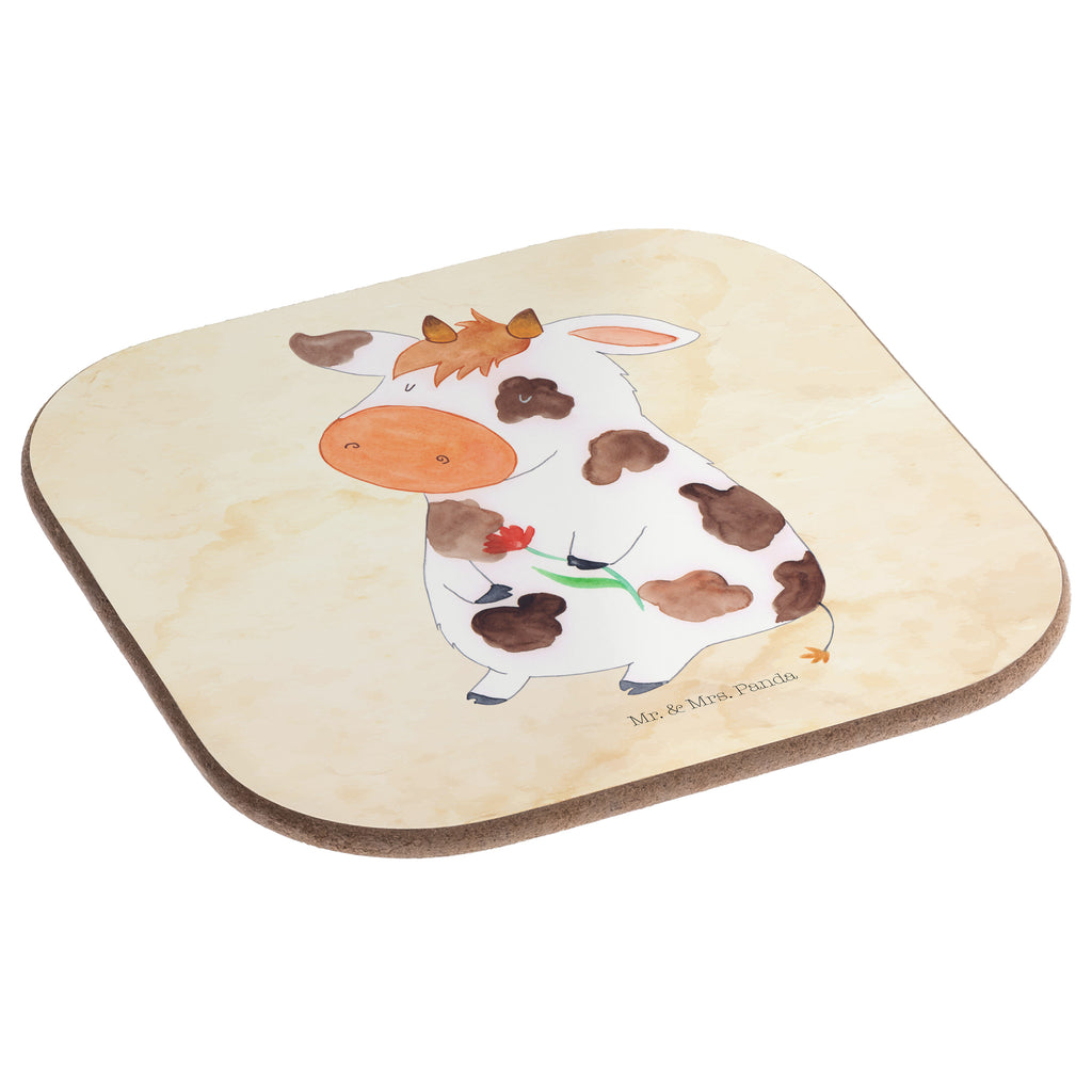 Quadratische Untersetzer Kuh Bierdeckel, Glasuntersetzer, Untersetzer Gläser, Getränkeuntersetzer, Bauernhof, Hoftiere, Landwirt, Landwirtin, Kuh, Kühe, Träume, Flausen, Spruch, Magie, Motivtion, Hof, Milch, Milchkuh