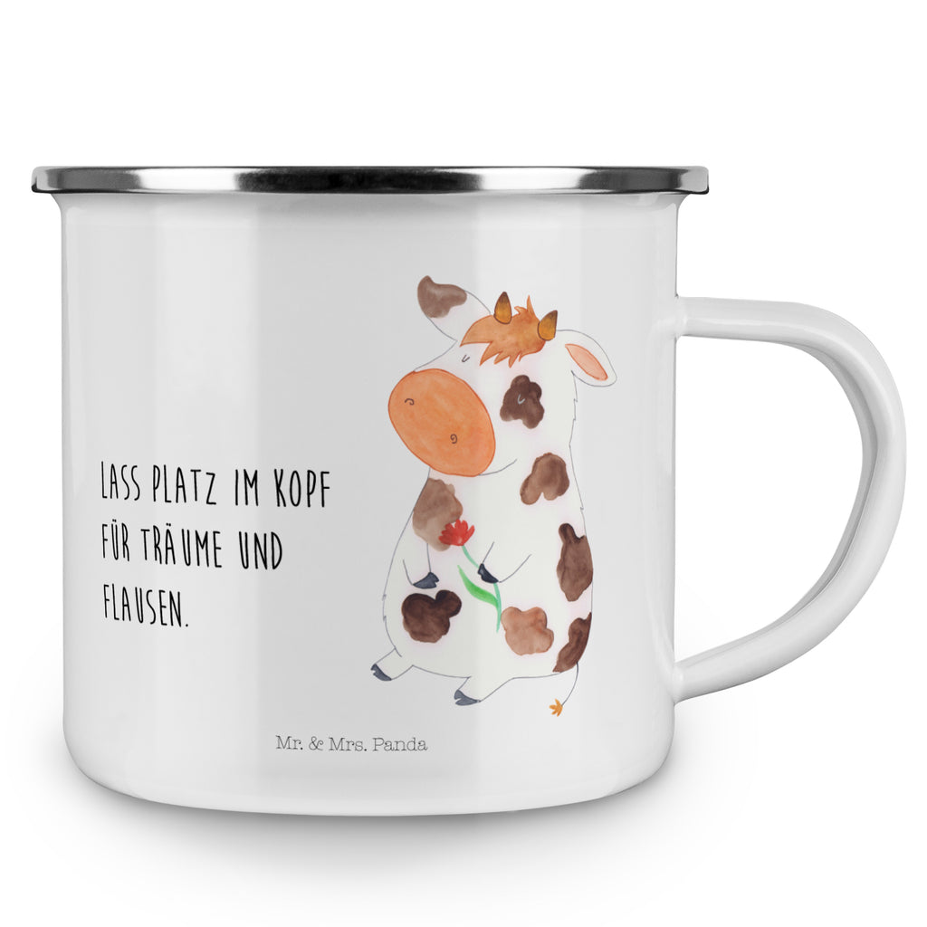 Camping Emaille Tasse Kuh Campingtasse, Trinkbecher, Metalltasse, Outdoor Tasse, Emaille Trinkbecher, Blechtasse Outdoor, Emaille Campingbecher, Edelstahl Trinkbecher, Metalltasse für Camping, Kaffee Blechtasse, Camping Tasse Metall, Bauernhof, Hoftiere, Landwirt, Landwirtin, Kuh, Kühe, Träume, Flausen, Spruch, Magie, Motivtion, Hof, Milch, Milchkuh