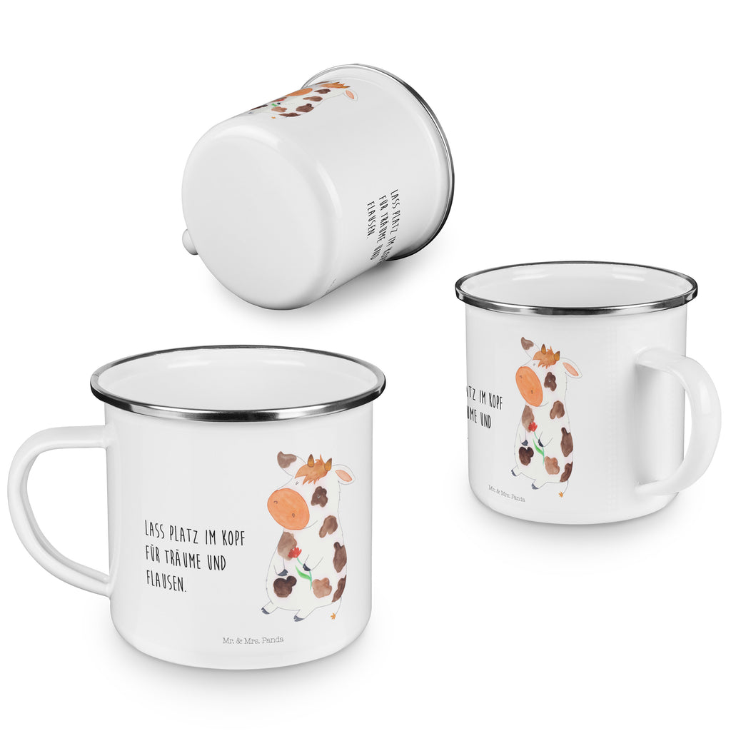 Camping Emaille Tasse Kuh Campingtasse, Trinkbecher, Metalltasse, Outdoor Tasse, Emaille Trinkbecher, Blechtasse Outdoor, Emaille Campingbecher, Edelstahl Trinkbecher, Metalltasse für Camping, Kaffee Blechtasse, Camping Tasse Metall, Bauernhof, Hoftiere, Landwirt, Landwirtin, Kuh, Kühe, Träume, Flausen, Spruch, Magie, Motivtion, Hof, Milch, Milchkuh