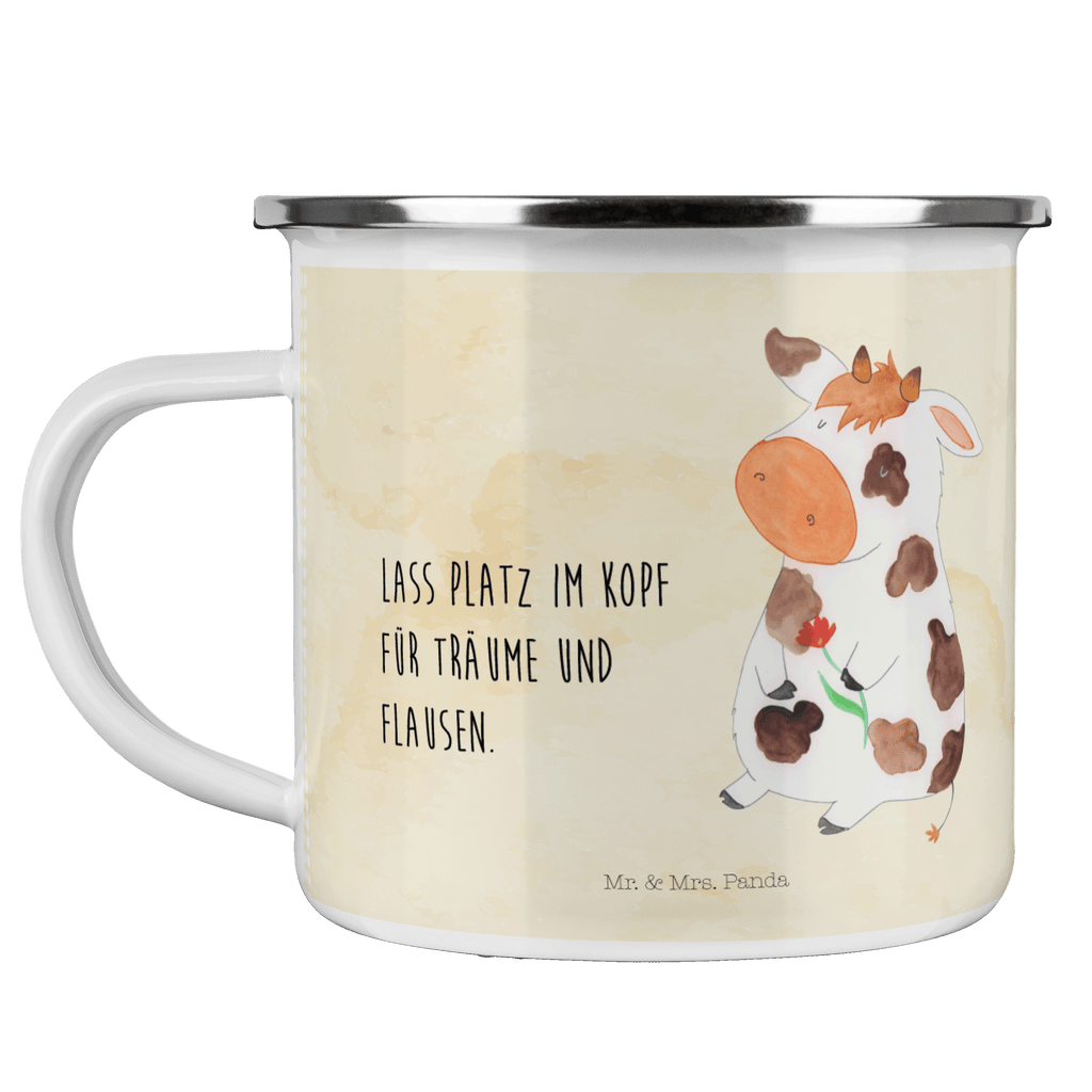 Camping Emaille Tasse Kuh Campingtasse, Trinkbecher, Metalltasse, Outdoor Tasse, Emaille Trinkbecher, Blechtasse Outdoor, Emaille Campingbecher, Edelstahl Trinkbecher, Metalltasse für Camping, Kaffee Blechtasse, Camping Tasse Metall, Bauernhof, Hoftiere, Landwirt, Landwirtin, Kuh, Kühe, Träume, Flausen, Spruch, Magie, Motivtion, Hof, Milch, Milchkuh