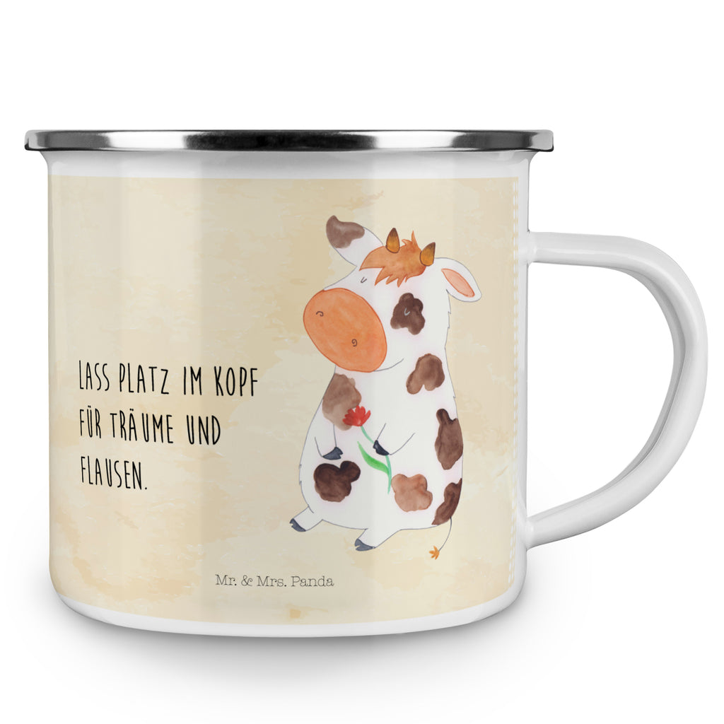 Camping Emaille Tasse Kuh Campingtasse, Trinkbecher, Metalltasse, Outdoor Tasse, Emaille Trinkbecher, Blechtasse Outdoor, Emaille Campingbecher, Edelstahl Trinkbecher, Metalltasse für Camping, Kaffee Blechtasse, Camping Tasse Metall, Bauernhof, Hoftiere, Landwirt, Landwirtin, Kuh, Kühe, Träume, Flausen, Spruch, Magie, Motivtion, Hof, Milch, Milchkuh