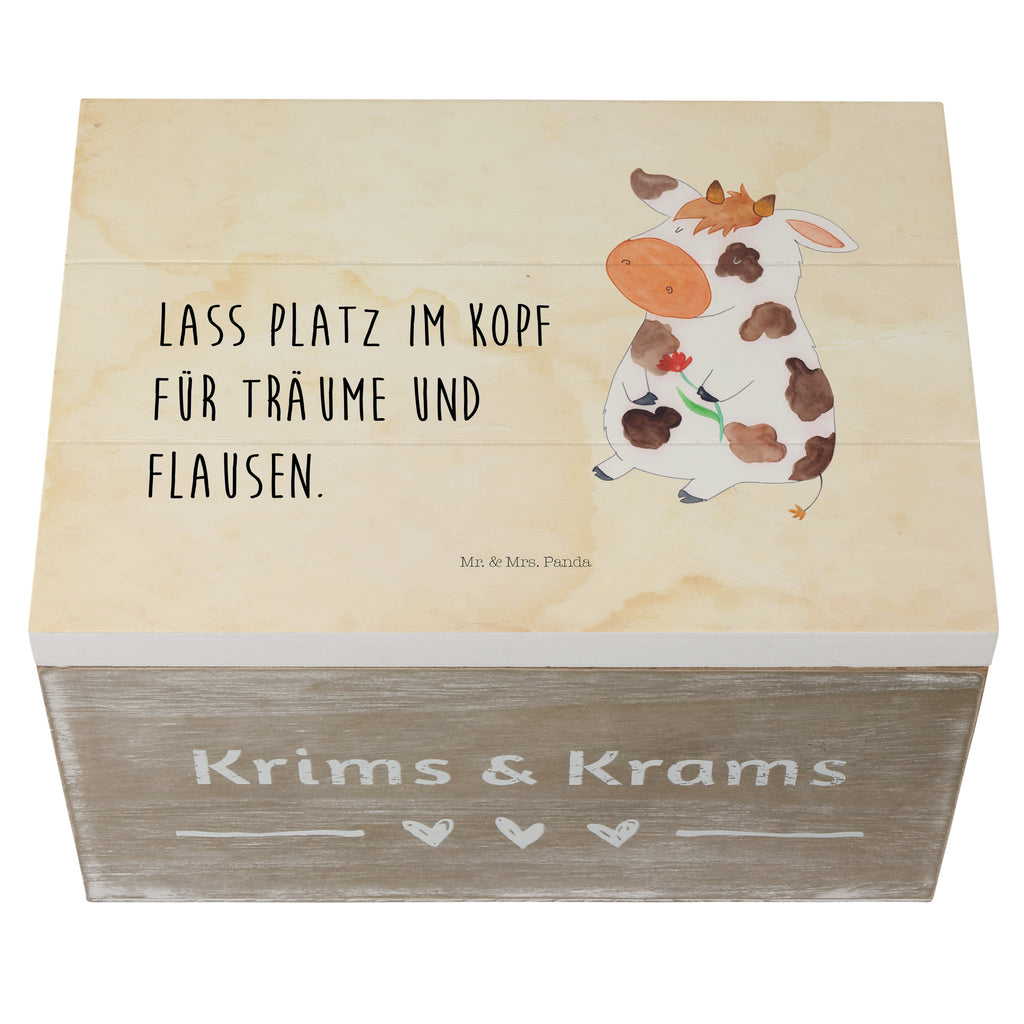 Holzkiste Kuh Holzkiste, Kiste, Schatzkiste, Truhe, Schatulle, XXL, Erinnerungsbox, Erinnerungskiste, Dekokiste, Aufbewahrungsbox, Bauernhof, Hoftiere, Landwirt, Landwirtin, Kuh, Kühe, Träume, Flausen, Spruch, Magie, Motivtion, Hof, Milch, Milchkuh