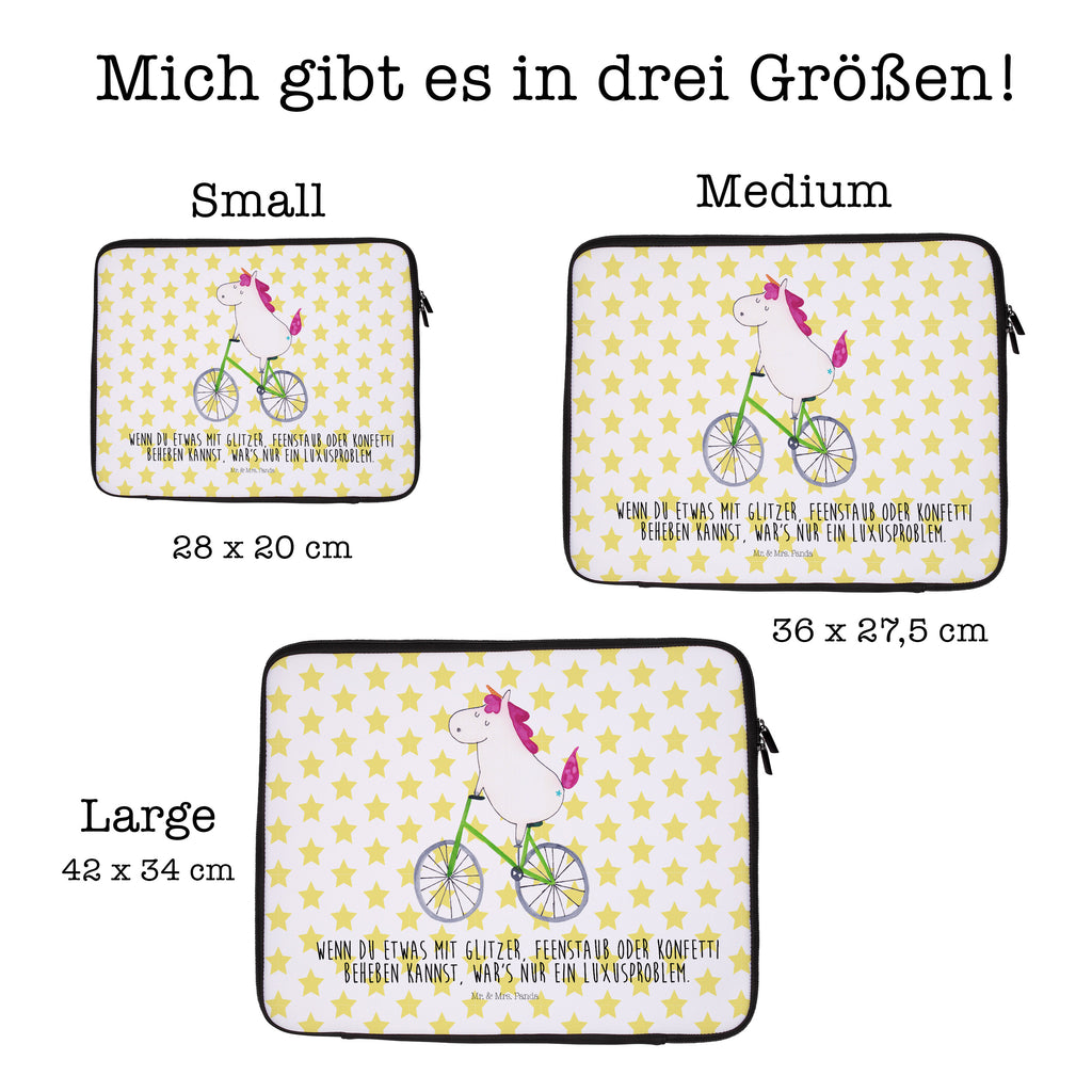 20 x 28 Notebook Tasche  Einhorn Radfahrer Notebook Tasche, Laptop, Computertasche, Tasche, Einhorn, Einhörner, Einhorn Deko, Pegasus, Unicorn, Radfahren, Radfahrer, Rad, Bike, Feenstaub, Konfetti, Luxusproblem, Kummer, Liebeskummer