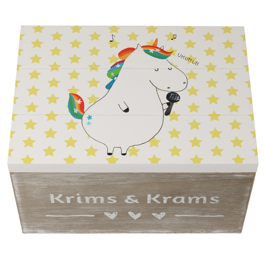 Holzkiste Einhorn Sänger Holzkiste, Kiste, Schatzkiste, Truhe, Schatulle, XXL, Erinnerungsbox, Erinnerungskiste, Dekokiste, Aufbewahrungsbox, Einhorn, Einhörner, Einhorn Deko, Pegasus, Unicorn, Glitzer, Konfetti, Party, Geburtstag, Feier, Fest, Disco, Sängerin, Sänger, Freundin