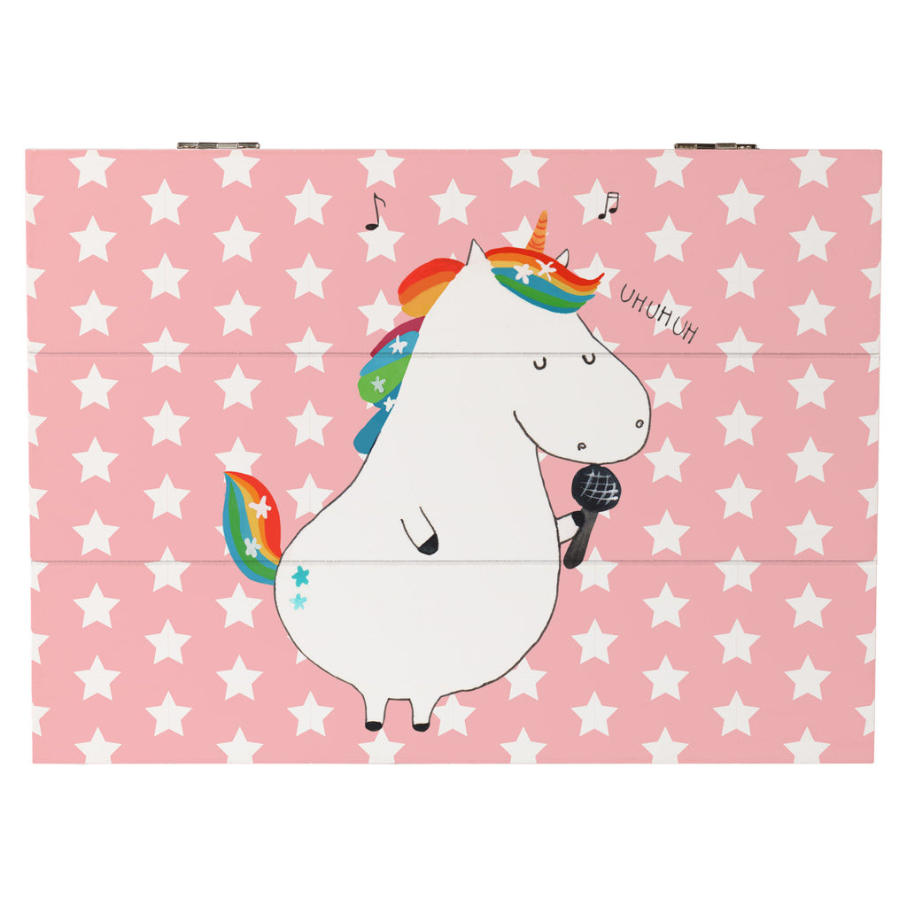 Holzkiste Einhorn Sänger Holzkiste, Kiste, Schatzkiste, Truhe, Schatulle, XXL, Erinnerungsbox, Erinnerungskiste, Dekokiste, Aufbewahrungsbox, Einhorn, Einhörner, Einhorn Deko, Pegasus, Unicorn, Glitzer, Konfetti, Party, Geburtstag, Feier, Fest, Disco, Sängerin, Sänger, Freundin