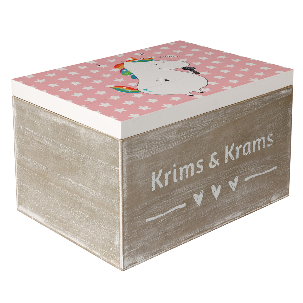 Holzkiste Einhorn Sänger Holzkiste, Kiste, Schatzkiste, Truhe, Schatulle, XXL, Erinnerungsbox, Erinnerungskiste, Dekokiste, Aufbewahrungsbox, Einhorn, Einhörner, Einhorn Deko, Pegasus, Unicorn, Glitzer, Konfetti, Party, Geburtstag, Feier, Fest, Disco, Sängerin, Sänger, Freundin