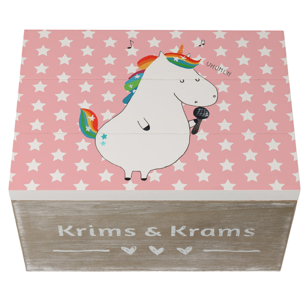 Holzkiste Einhorn Sänger Holzkiste, Kiste, Schatzkiste, Truhe, Schatulle, XXL, Erinnerungsbox, Erinnerungskiste, Dekokiste, Aufbewahrungsbox, Einhorn, Einhörner, Einhorn Deko, Pegasus, Unicorn, Glitzer, Konfetti, Party, Geburtstag, Feier, Fest, Disco, Sängerin, Sänger, Freundin