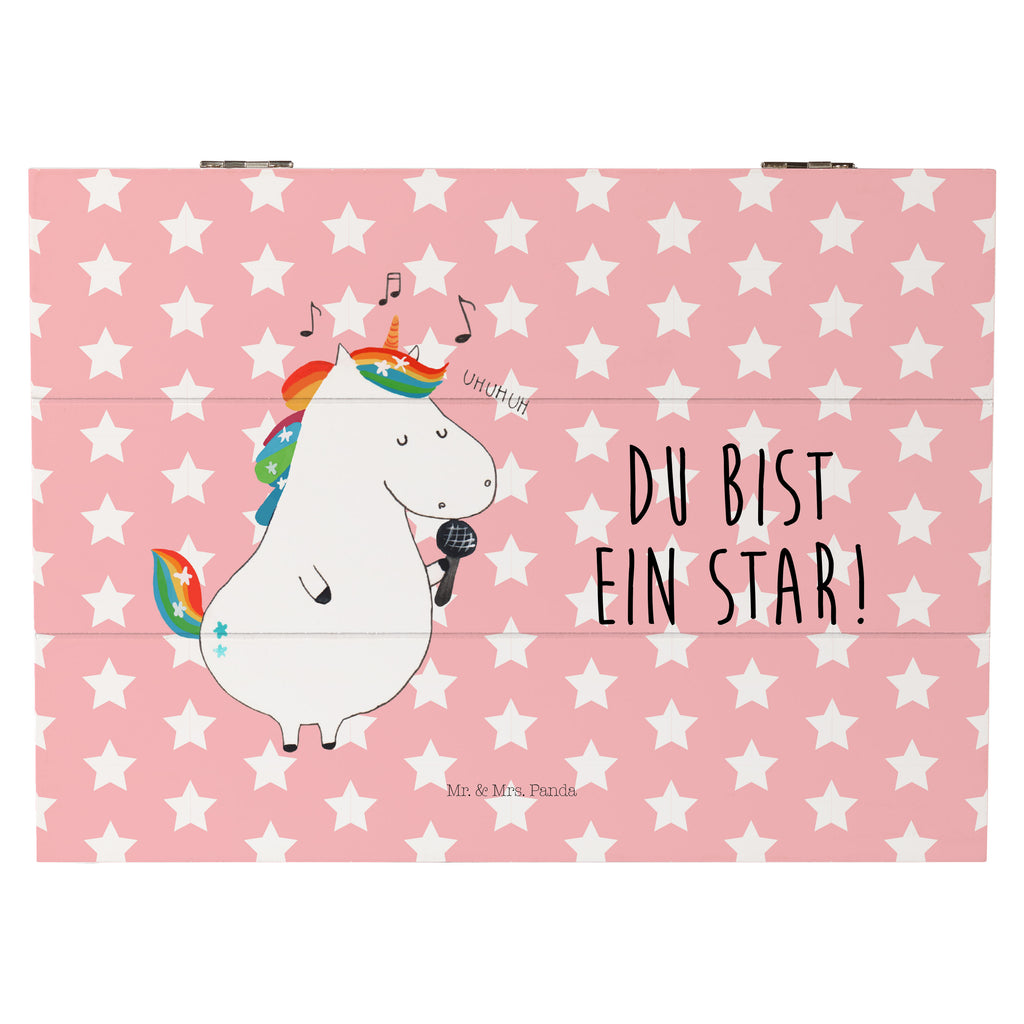 Holzkiste Einhorn Sänger Holzkiste, Kiste, Schatzkiste, Truhe, Schatulle, XXL, Erinnerungsbox, Erinnerungskiste, Dekokiste, Aufbewahrungsbox, Einhorn, Einhörner, Einhorn Deko, Pegasus, Unicorn, Glitzer, Konfetti, Party, Geburtstag, Feier, Fest, Disco, Sängerin, Sänger, Freundin