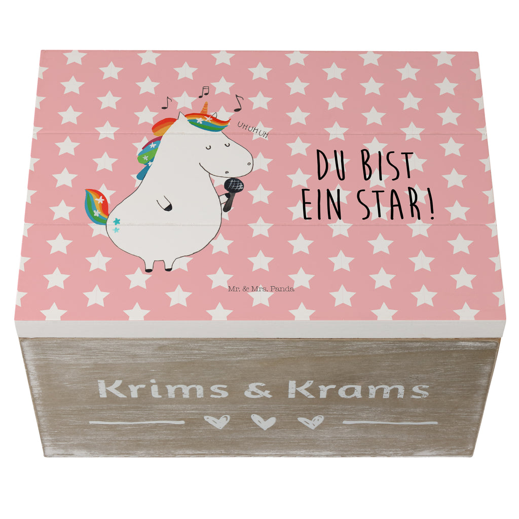 Holzkiste Einhorn Sänger Holzkiste, Kiste, Schatzkiste, Truhe, Schatulle, XXL, Erinnerungsbox, Erinnerungskiste, Dekokiste, Aufbewahrungsbox, Einhorn, Einhörner, Einhorn Deko, Pegasus, Unicorn, Glitzer, Konfetti, Party, Geburtstag, Feier, Fest, Disco, Sängerin, Sänger, Freundin