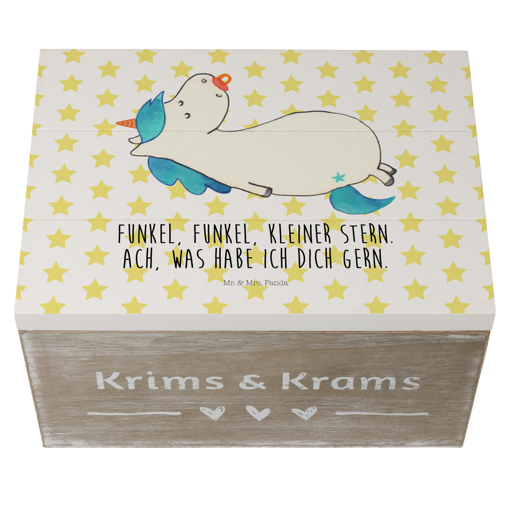 Holzkiste Einhorn Schnullie Holzkiste, Kiste, Schatzkiste, Truhe, Schatulle, XXL, Erinnerungsbox, Erinnerungskiste, Dekokiste, Aufbewahrungsbox, Einhorn, Einhörner, Einhorn Deko, Pegasus, Unicorn, Baby, Kleinkind, Geburt, Geburtstag, Säugling, Schnuller, Geschenk Geburt, Mutter, Mama