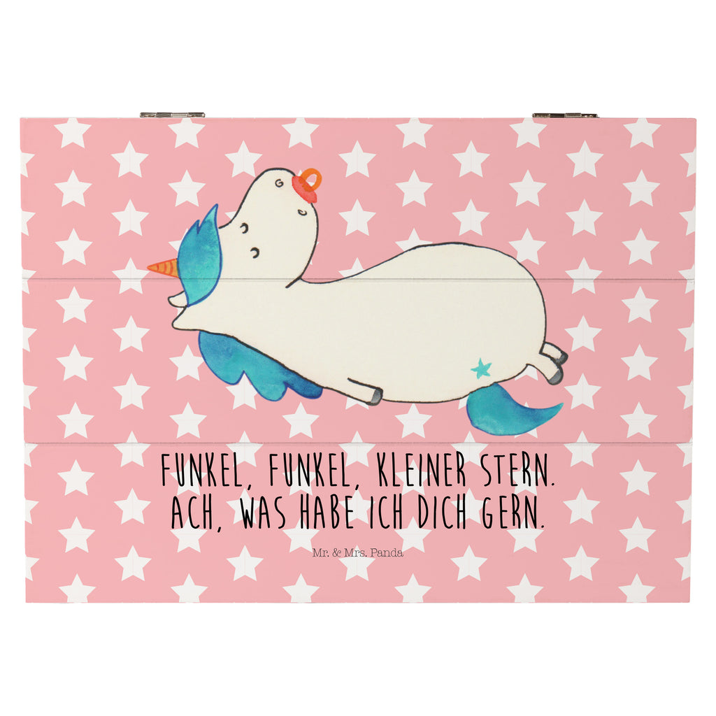 Holzkiste Einhorn Schnullie Holzkiste, Kiste, Schatzkiste, Truhe, Schatulle, XXL, Erinnerungsbox, Erinnerungskiste, Dekokiste, Aufbewahrungsbox, Einhorn, Einhörner, Einhorn Deko, Pegasus, Unicorn, Baby, Kleinkind, Geburt, Geburtstag, Säugling, Schnuller, Geschenk Geburt, Mutter, Mama