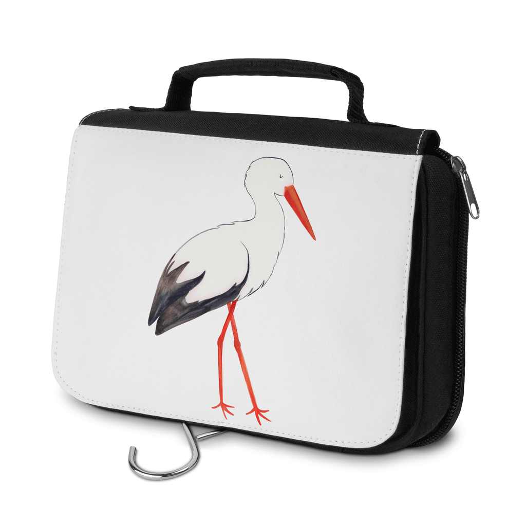Kulturbeutel Storch Kulturbeutel, Zum Aufhängen, Waschtasche, Kosmetiktasche, Damen, Herren, Aufbewahrungstasche, Schminktasche, Kosmetikbeutel, Organizer, Kulturtasche, Schminkutensil, Tiermotive, Gute Laune, lustige Sprüche, Tiere, Storch, Störche, Schwangerschaft, Geburt, Mutter, Mütter, Mutter werden, Schwanger, Babybauch, Baby