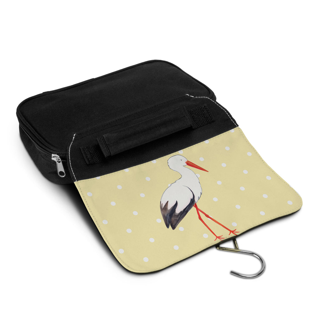Kulturbeutel Storch Kulturbeutel, Zum Aufhängen, Waschtasche, Kosmetiktasche, Damen, Herren, Aufbewahrungstasche, Schminktasche, Kosmetikbeutel, Organizer, Kulturtasche, Schminkutensil, Tiermotive, Gute Laune, lustige Sprüche, Tiere, Storch, Störche, Schwangerschaft, Geburt, Mutter, Mütter, Mutter werden, Schwanger, Babybauch, Baby