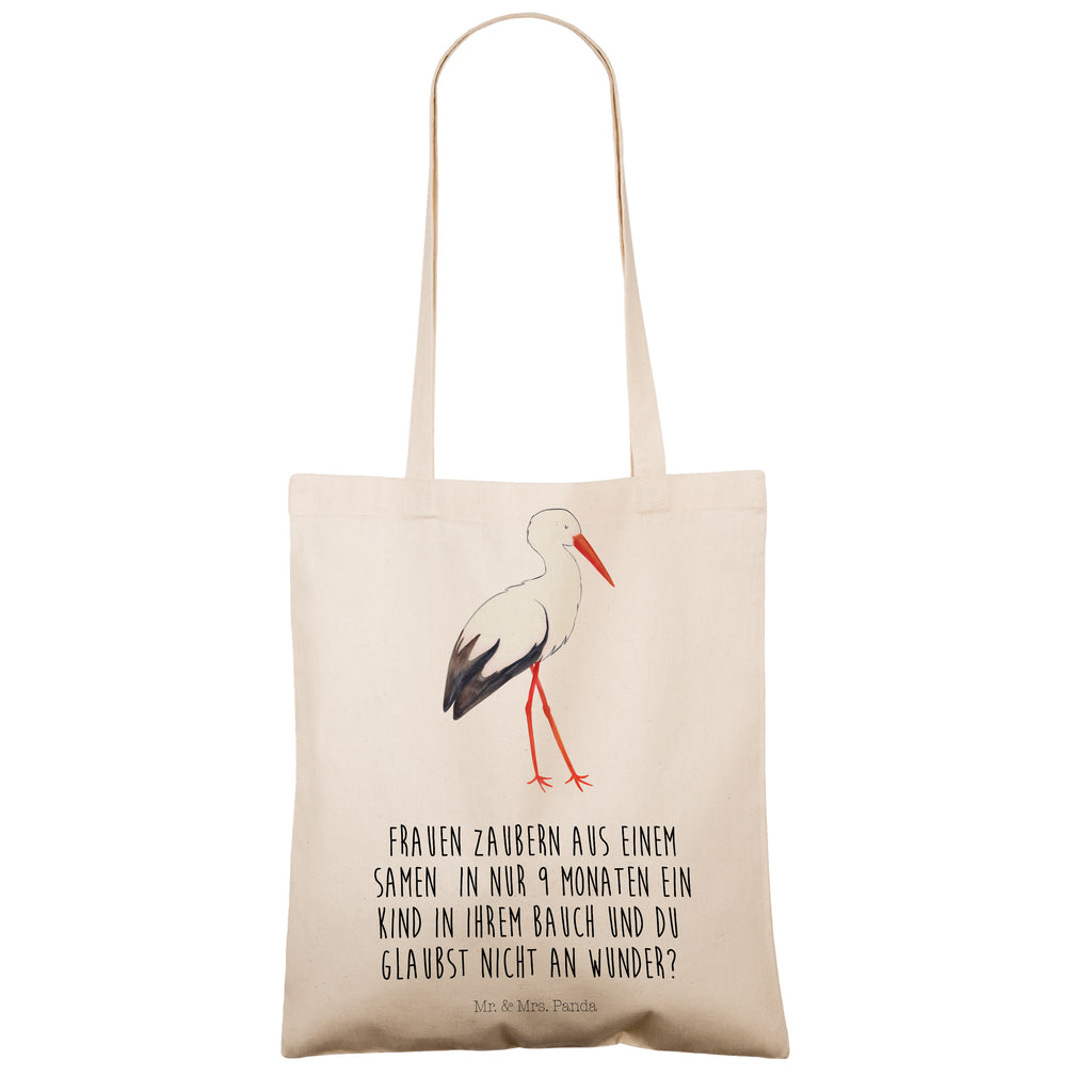 Tragetasche Storch Beuteltasche, Beutel, Einkaufstasche, Jutebeutel, Stoffbeutel, Tiermotive, Gute Laune, lustige Sprüche, Tiere, Storch, Störche, Schwangerschaft, Geburt, Mutter, Mütter, Mutter werden, Schwanger, Babybauch, Baby