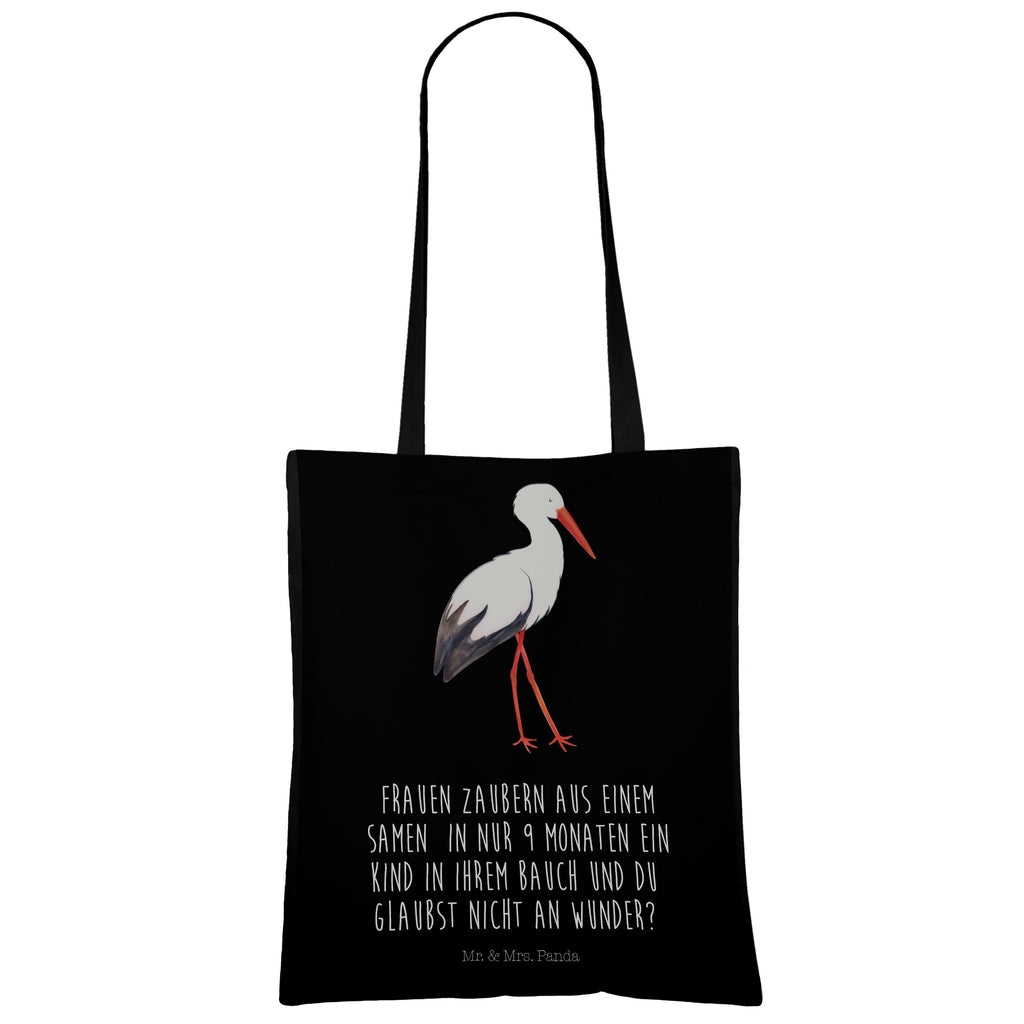 Tragetasche Storch Beuteltasche, Beutel, Einkaufstasche, Jutebeutel, Stoffbeutel, Tiermotive, Gute Laune, lustige Sprüche, Tiere, Storch, Störche, Schwangerschaft, Geburt, Mutter, Mütter, Mutter werden, Schwanger, Babybauch, Baby
