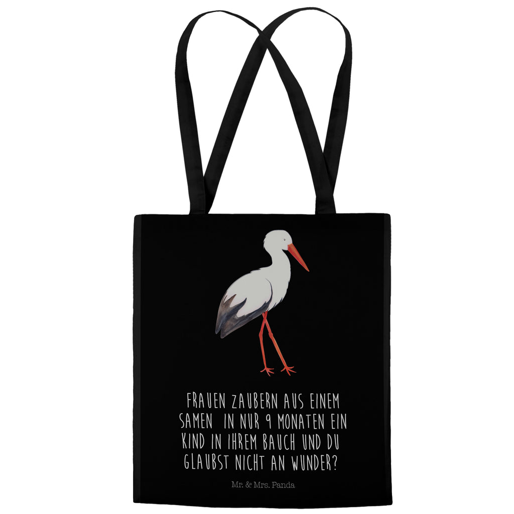 Tragetasche Storch Beuteltasche, Beutel, Einkaufstasche, Jutebeutel, Stoffbeutel, Tiermotive, Gute Laune, lustige Sprüche, Tiere, Storch, Störche, Schwangerschaft, Geburt, Mutter, Mütter, Mutter werden, Schwanger, Babybauch, Baby