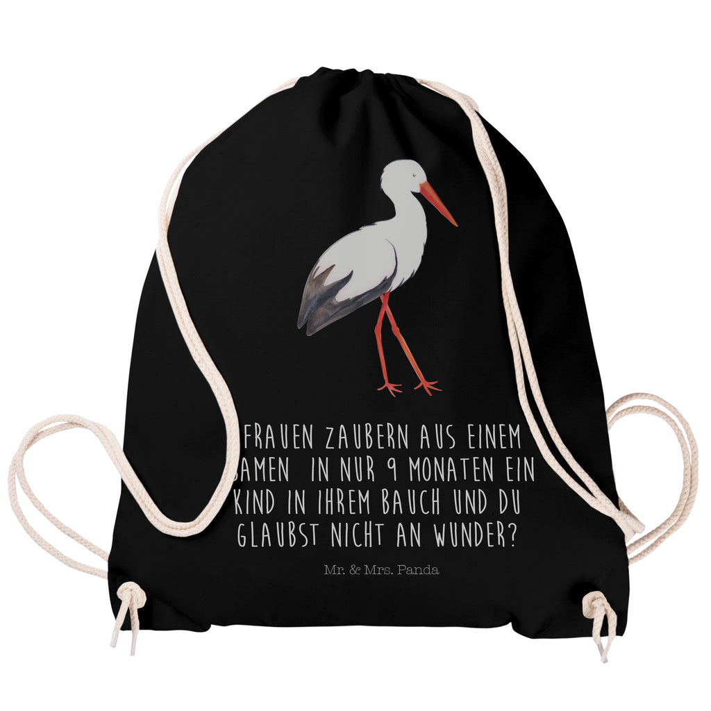 Sportbeutel Storch Turnbeutel, Beutel, Sporttasche, Tasche, Stoffbeutel, Tiermotive, Gute Laune, lustige Sprüche, Tiere, Storch, Störche, Schwangerschaft, Geburt, Mutter, Mütter, Mutter werden, Schwanger, Babybauch, Baby