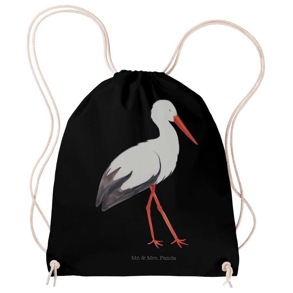 Sportbeutel Storch Turnbeutel, Beutel, Sporttasche, Tasche, Stoffbeutel, Tiermotive, Gute Laune, lustige Sprüche, Tiere, Storch, Störche, Schwangerschaft, Geburt, Mutter, Mütter, Mutter werden, Schwanger, Babybauch, Baby