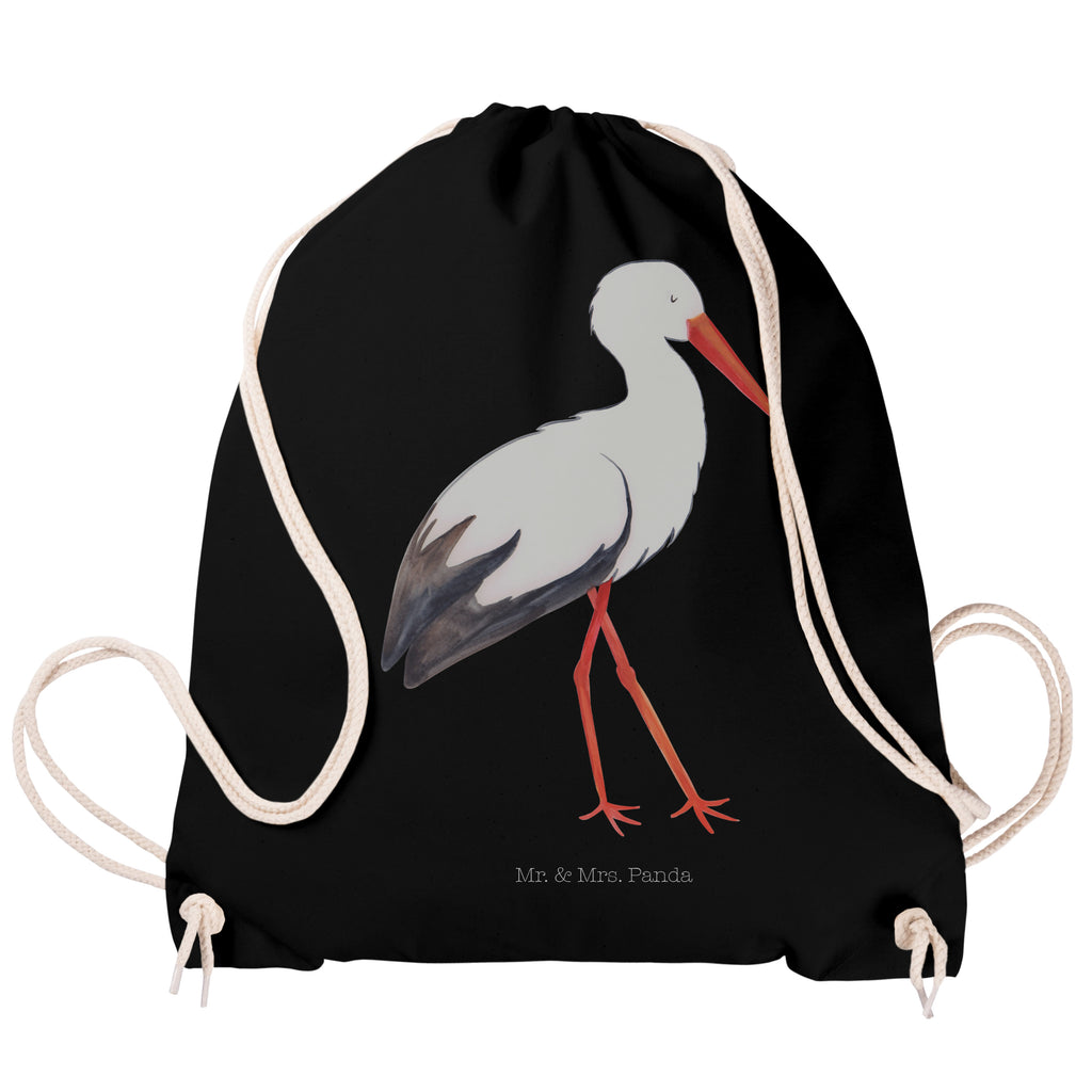 Sportbeutel Storch Turnbeutel, Beutel, Sporttasche, Tasche, Stoffbeutel, Tiermotive, Gute Laune, lustige Sprüche, Tiere, Storch, Störche, Schwangerschaft, Geburt, Mutter, Mütter, Mutter werden, Schwanger, Babybauch, Baby