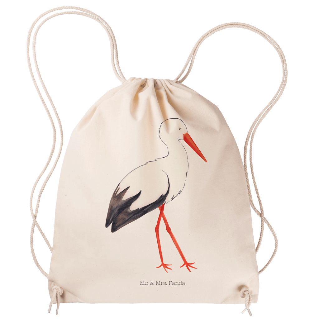 Sportbeutel Storch Turnbeutel, Beutel, Sporttasche, Tasche, Stoffbeutel, Tiermotive, Gute Laune, lustige Sprüche, Tiere, Storch, Störche, Schwangerschaft, Geburt, Mutter, Mütter, Mutter werden, Schwanger, Babybauch, Baby