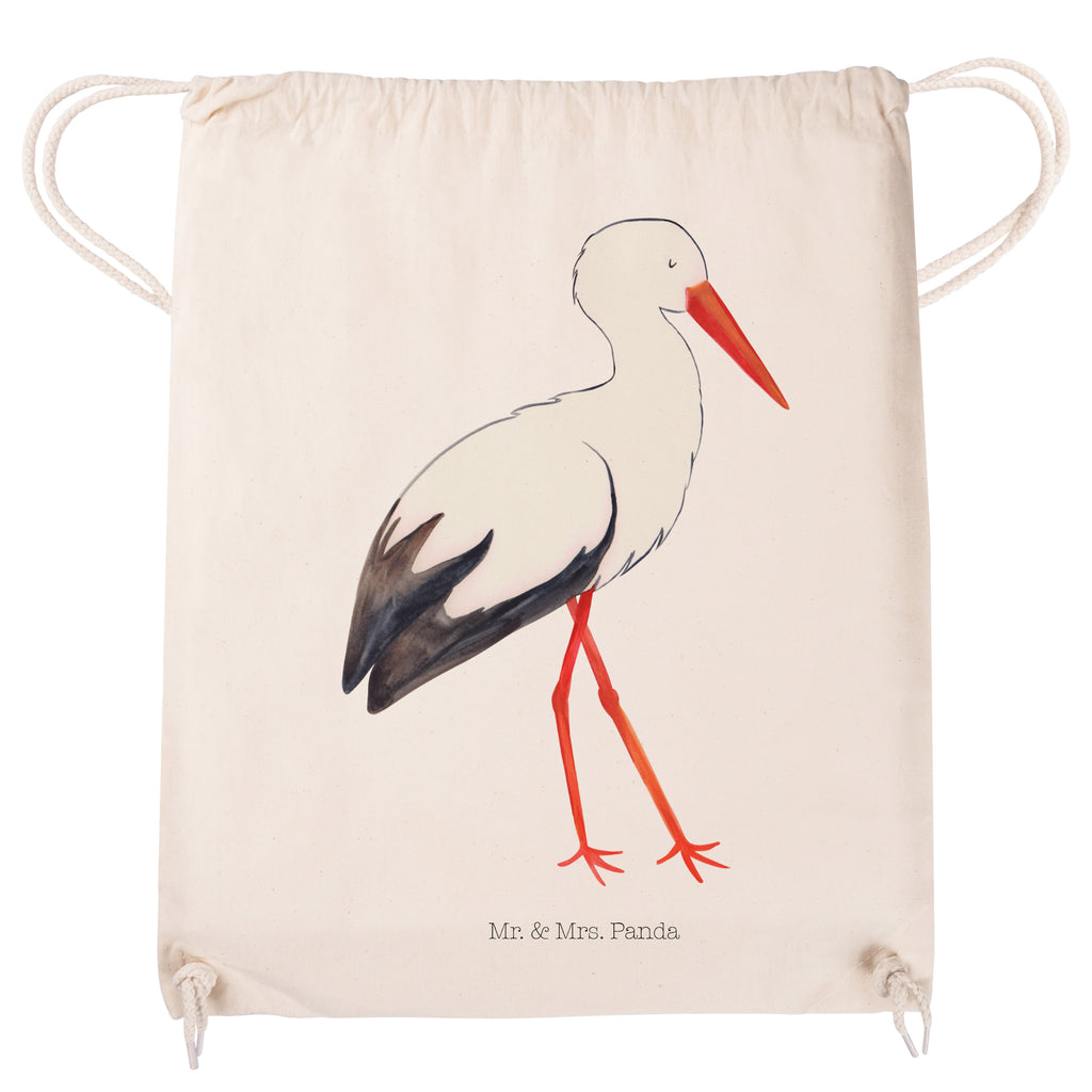 Sportbeutel Storch Turnbeutel, Beutel, Sporttasche, Tasche, Stoffbeutel, Tiermotive, Gute Laune, lustige Sprüche, Tiere, Storch, Störche, Schwangerschaft, Geburt, Mutter, Mütter, Mutter werden, Schwanger, Babybauch, Baby