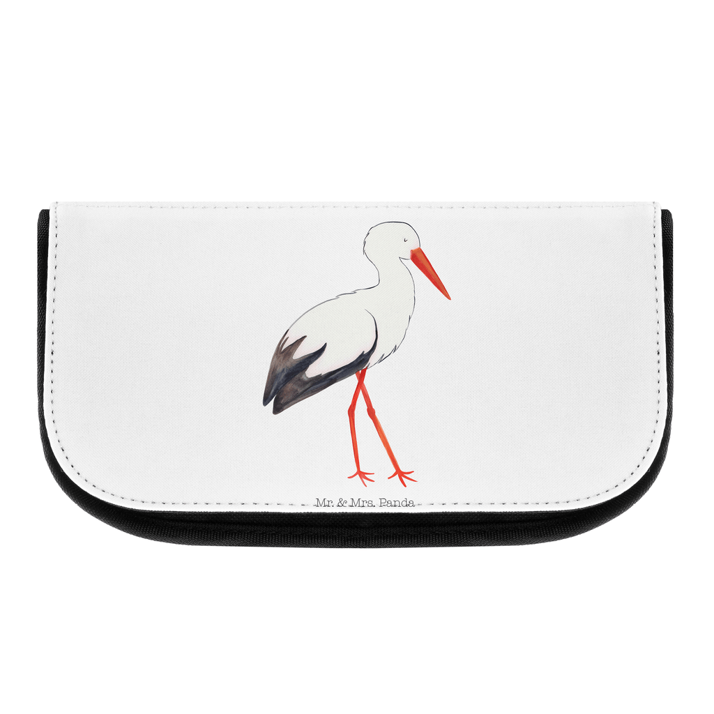 Kosmetiktasche Storch Kosmetikbeutel, Kulturtasche, Kulturbeutel, Schminktasche, Make-Up Tasche, Tiermotive, Gute Laune, lustige Sprüche, Tiere, Storch, Störche, Schwangerschaft, Geburt, Mutter, Mütter, Mutter werden, Schwanger, Babybauch, Baby