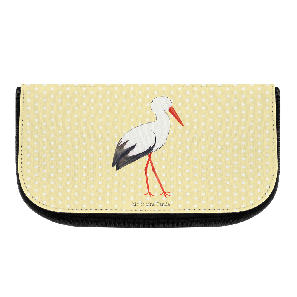 Kosmetiktasche Storch Kosmetikbeutel, Kulturtasche, Kulturbeutel, Schminktasche, Make-Up Tasche, Tiermotive, Gute Laune, lustige Sprüche, Tiere, Storch, Störche, Schwangerschaft, Geburt, Mutter, Mütter, Mutter werden, Schwanger, Babybauch, Baby