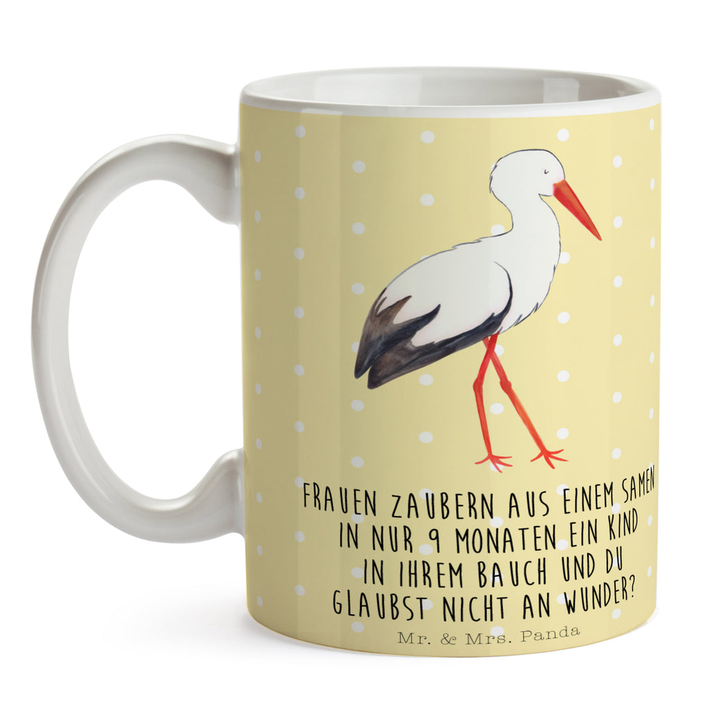 Tasse Storch Storch, Störche, Schwangerschaft, Geburt, Mutter, Mütter, Mutter werden, Schwanger, Babybauch, Baby	 Becher, Kaffeetasse, Kaffeebecher, Tee, Frühstück, Büro  süße Tiermotive, gute Laune, lustige Sprüche, Tiere