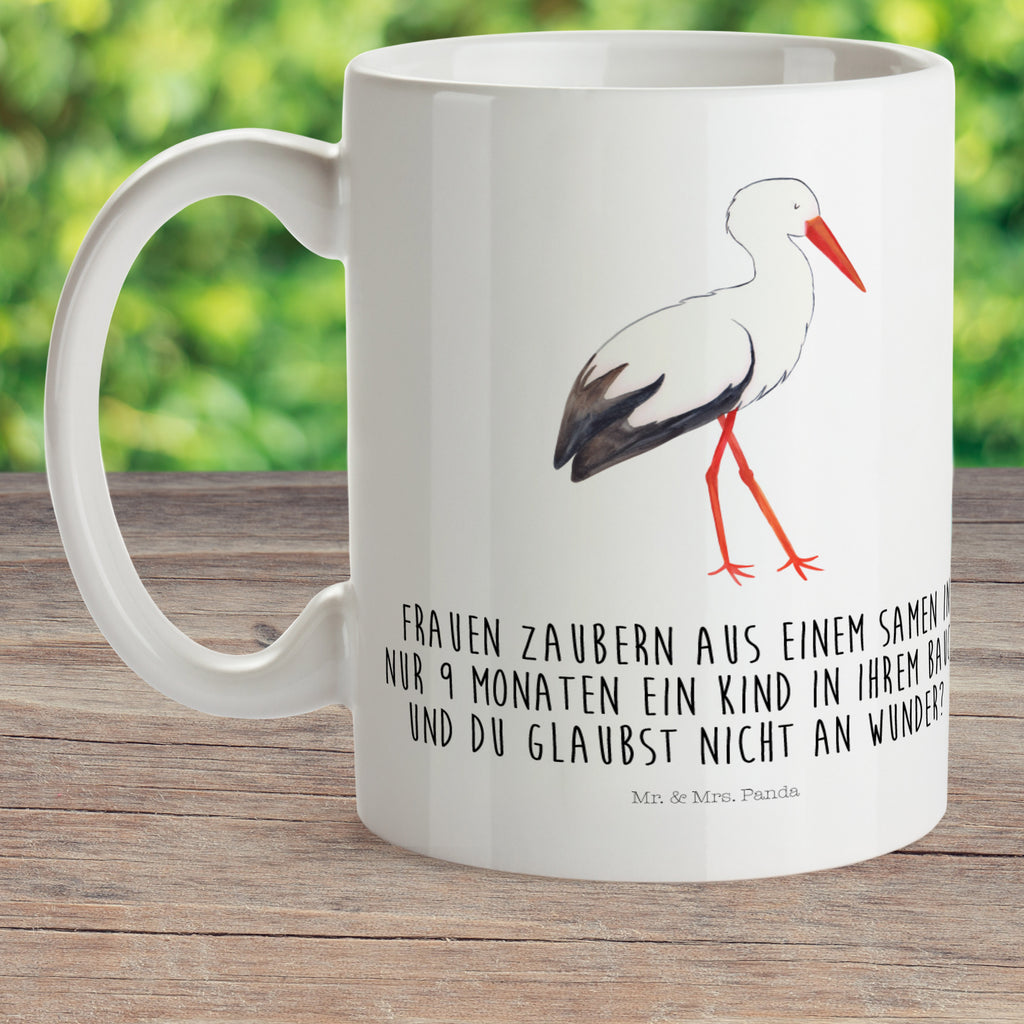Kindertasse Storch Kunststoff Tasse, Kindergarten, Tasse, Trinkbecher, Camping Becher, Kaffeetasse, Kunststoffbecher, Kindergartenbecher, Outdoorgeschirr, Kunststoffgeschirr, Reisebecher, Reisetasse, Kinderbecher, Tiermotive, Gute Laune, lustige Sprüche, Tiere, Storch, Störche, Schwangerschaft, Geburt, Mutter, Mütter, Mutter werden, Schwanger, Babybauch, Baby