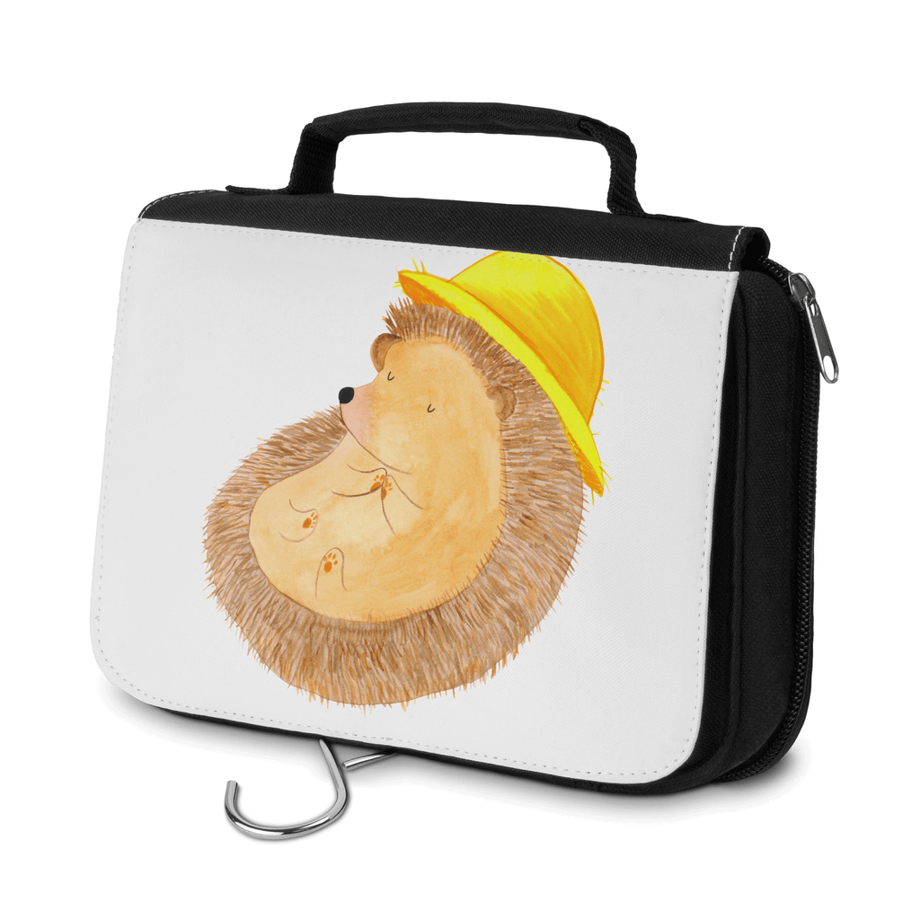 Kulturbeutel Igel betet Kulturbeutel, Zum Aufhängen, Waschtasche, Kosmetiktasche, Damen, Herren, Aufbewahrungstasche, Schminktasche, Kosmetikbeutel, Organizer, Kulturtasche, Schminkutensil, Tiermotive, Gute Laune, lustige Sprüche, Tiere, Igel, Igel mit Hut, Sonnenhut, Gott, Amen, beten, Leben, Dankbarkeit, Dankbar sein, dankbar, genießen