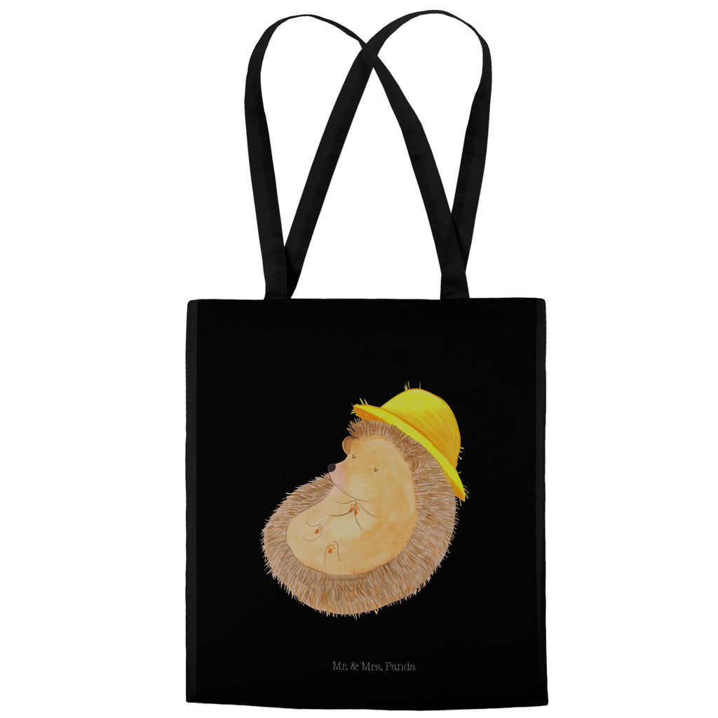 Tragetasche Igel betet Beuteltasche, Beutel, Einkaufstasche, Jutebeutel, Stoffbeutel, Tiermotive, Gute Laune, lustige Sprüche, Tiere, Igel, Igel mit Hut, Sonnenhut, Gott, Amen, beten, Leben, Dankbarkeit, Dankbar sein, dankbar, genießen