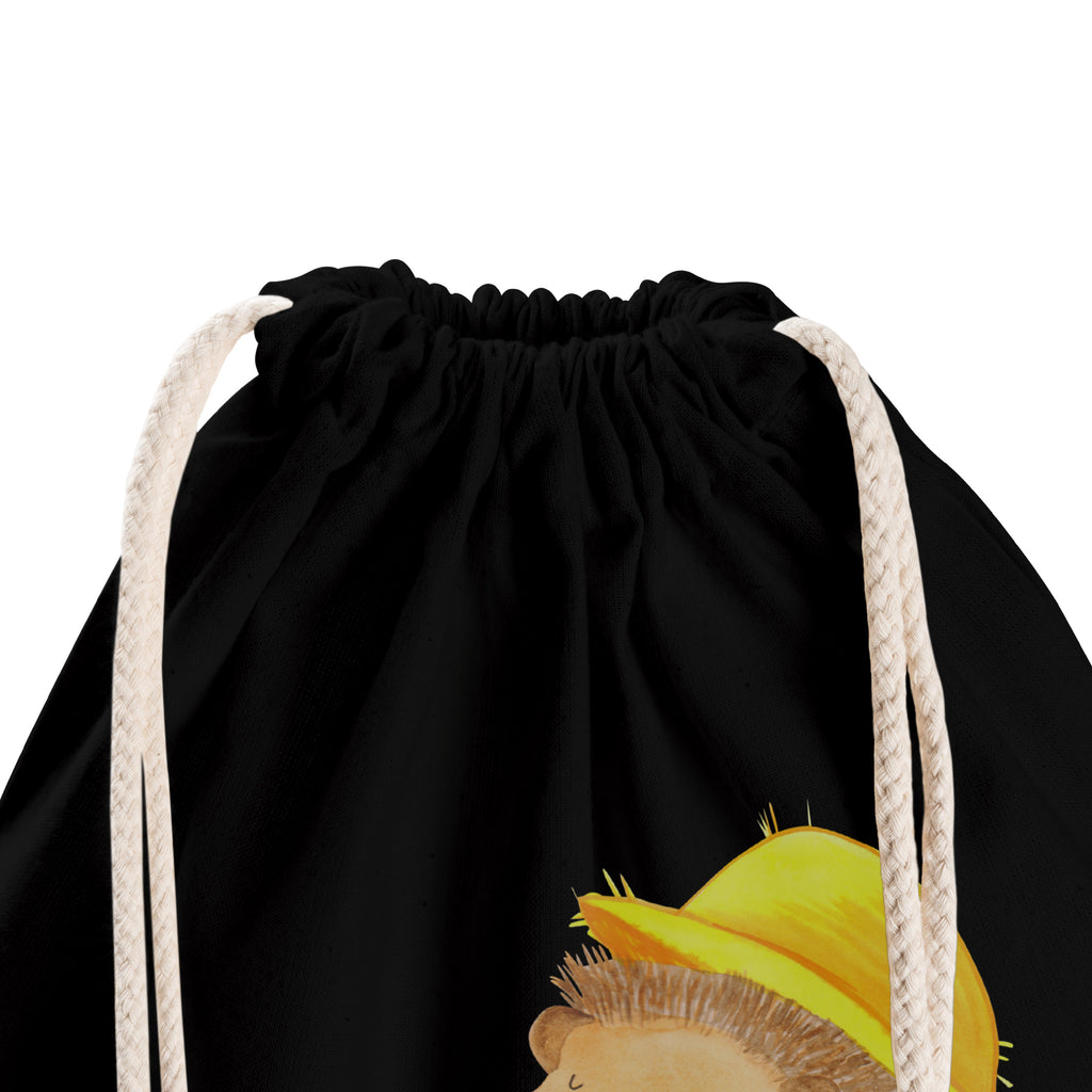 Sportbeutel Igel betet Turnbeutel, Beutel, Sporttasche, Tasche, Stoffbeutel, Tiermotive, Gute Laune, lustige Sprüche, Tiere, Igel, Igel mit Hut, Sonnenhut, Gott, Amen, beten, Leben, Dankbarkeit, Dankbar sein, dankbar, genießen