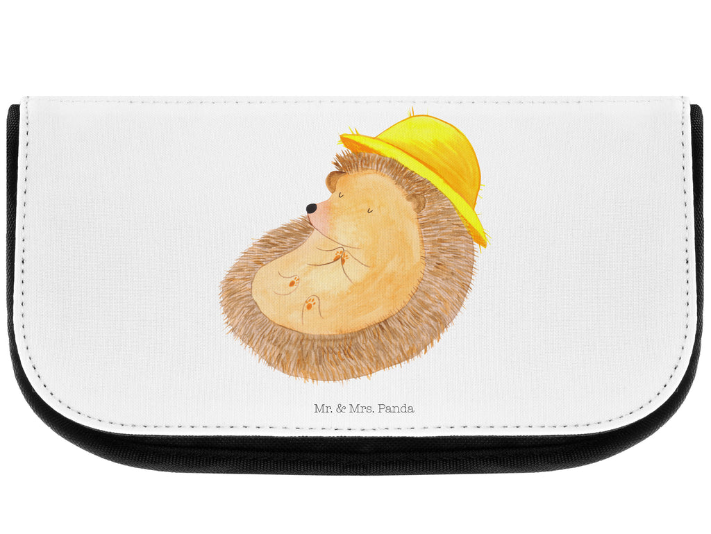 Kosmetiktasche Igel betet Kosmetikbeutel, Kulturtasche, Kulturbeutel, Schminktasche, Make-Up Tasche, Tiermotive, Gute Laune, lustige Sprüche, Tiere, Igel, Igel mit Hut, Sonnenhut, Gott, Amen, beten, Leben, Dankbarkeit, Dankbar sein, dankbar, genießen