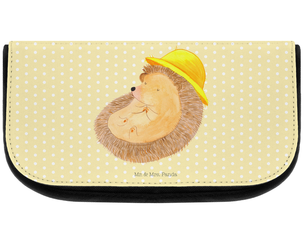 Kosmetiktasche Igel betet Kosmetikbeutel, Kulturtasche, Kulturbeutel, Schminktasche, Make-Up Tasche, Tiermotive, Gute Laune, lustige Sprüche, Tiere, Igel, Igel mit Hut, Sonnenhut, Gott, Amen, beten, Leben, Dankbarkeit, Dankbar sein, dankbar, genießen