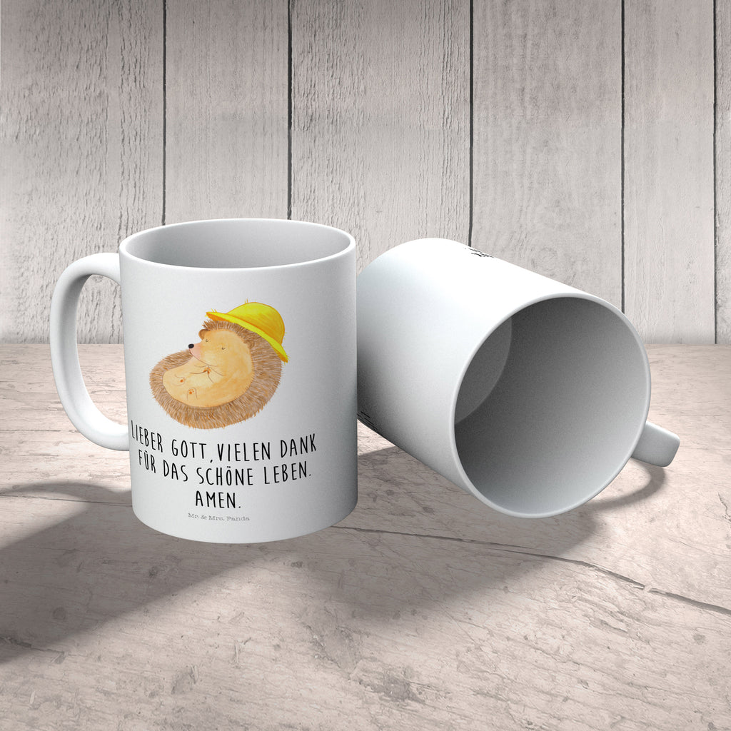 Kindertasse Igel betet Kunststoff Tasse, Kindergarten, Tasse, Trinkbecher, Camping Becher, Kaffeetasse, Kunststoffbecher, Kindergartenbecher, Outdoorgeschirr, Kunststoffgeschirr, Reisebecher, Reisetasse, Kinderbecher, Tiermotive, Gute Laune, lustige Sprüche, Tiere, Igel, Igel mit Hut, Sonnenhut, Gott, Amen, beten, Leben, Dankbarkeit, Dankbar sein, dankbar, genießen