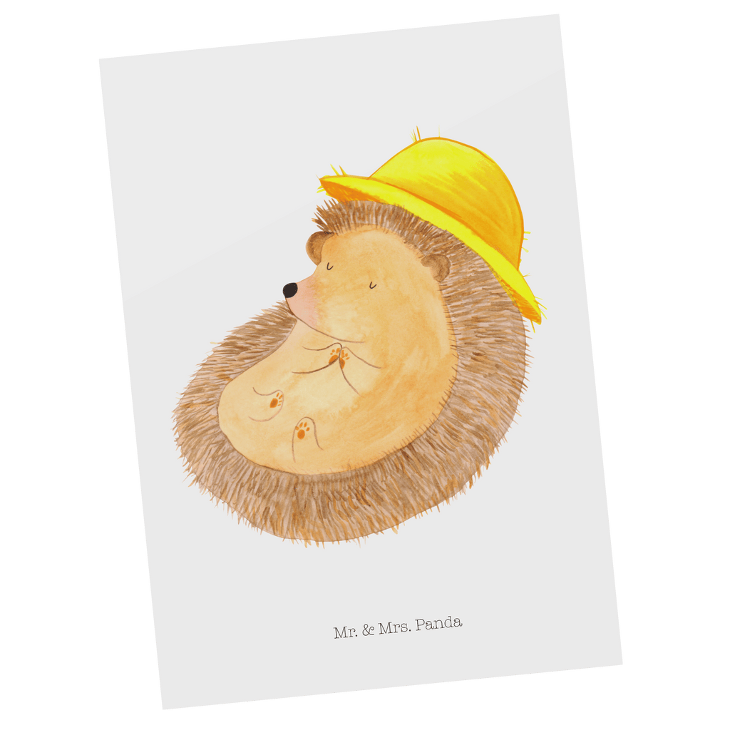 Postkarte Igel betet Geschenkkarte, Grußkarte, Karte, Einladung, Ansichtskarte, Geburtstagskarte, Einladungskarte, Dankeskarte, Tiermotive, Gute Laune, lustige Sprüche, Tiere, Igel, Igel mit Hut, Sonnenhut, Gott, Amen, beten, Leben, Dankbarkeit, Dankbar sein, dankbar, genießen