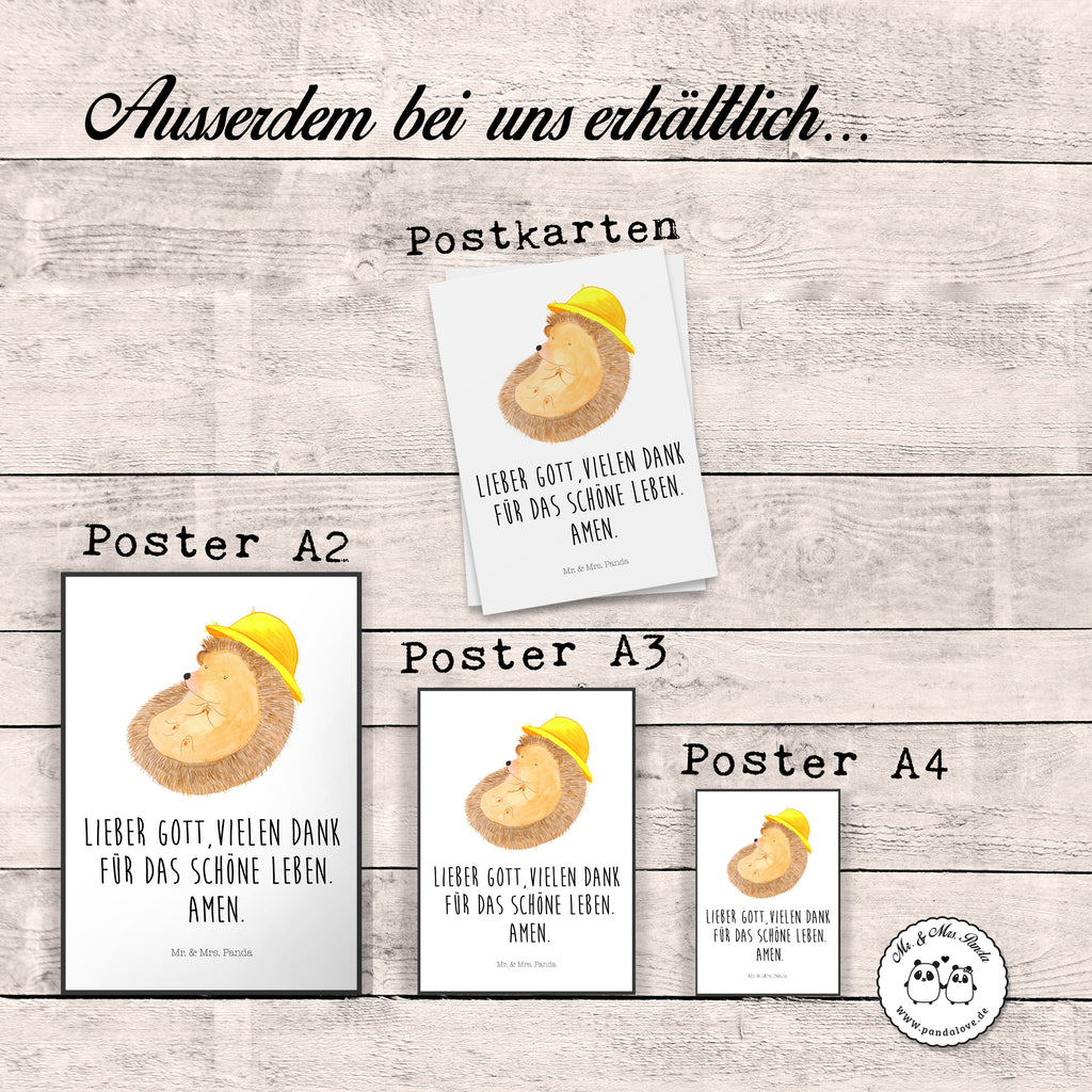 Poster Igel betet Poster, Wandposter, Bild, Wanddeko, Küchenposter, Kinderposter, Wanddeko Bild, Raumdekoration, Wanddekoration, Handgemaltes Poster, Mr. & Mrs. Panda Poster, Designposter, Kunstdruck, Posterdruck, Tiermotive, Gute Laune, lustige Sprüche, Tiere, Igel, Igel mit Hut, Sonnenhut, Gott, Amen, beten, Leben, Dankbarkeit, Dankbar sein, dankbar, genießen