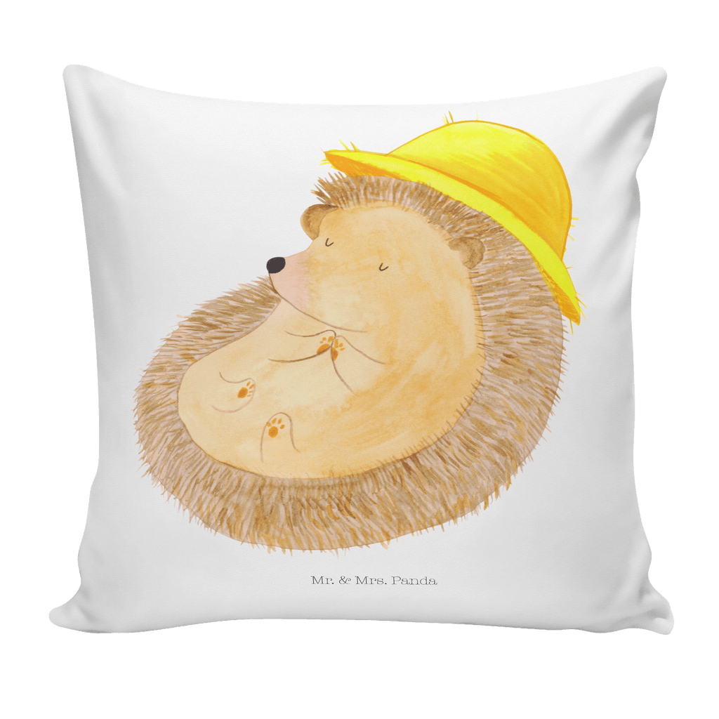 40x40 Kissen Igel betet Kissenhülle, Kopfkissen, Sofakissen, Dekokissen, Motivkissen, Tiermotive, Gute Laune, lustige Sprüche, Tiere, Igel, Igel mit Hut, Sonnenhut, Gott, Amen, beten, Leben, Dankbarkeit, Dankbar sein, dankbar, genießen