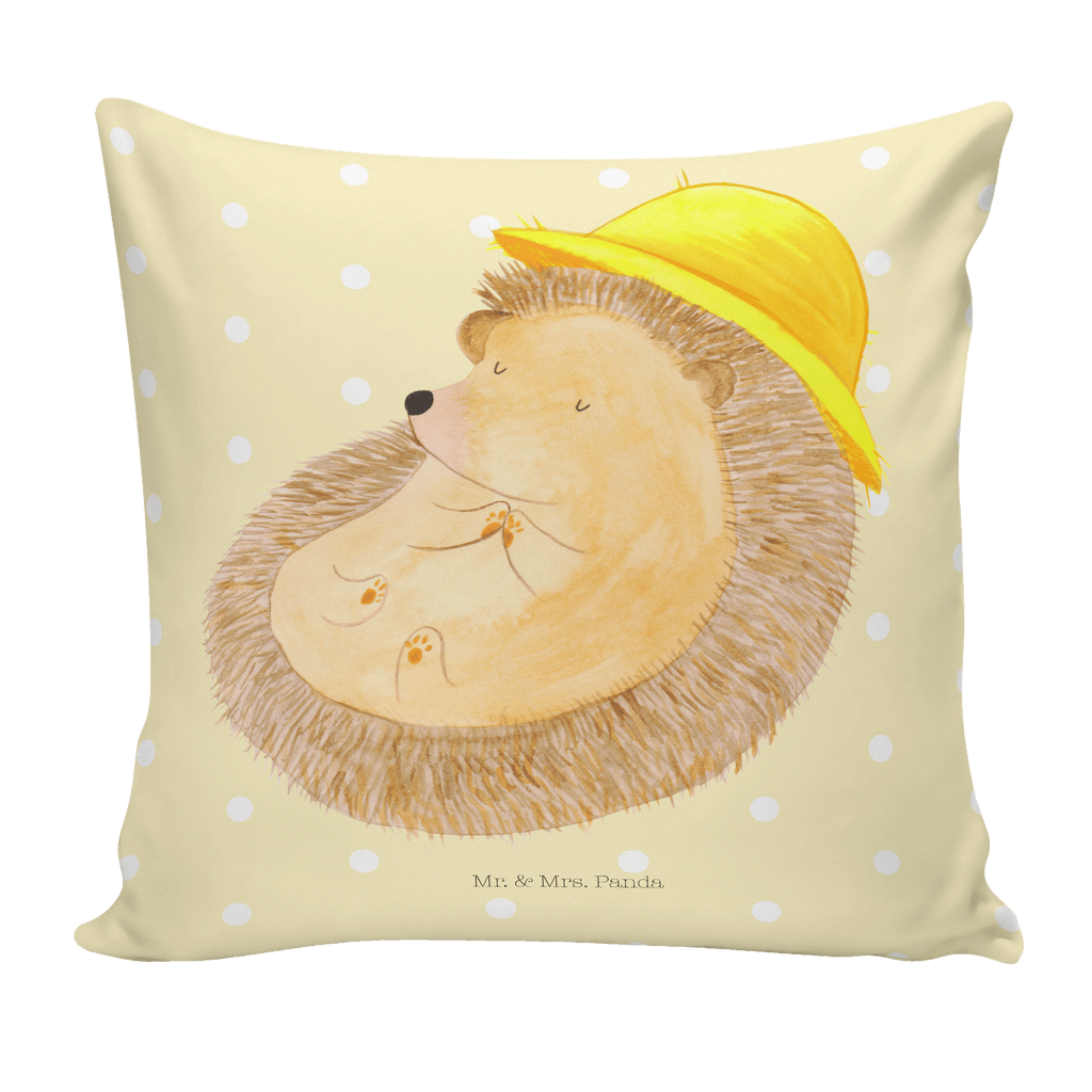 40x40 Kissen Igel betet Kissenhülle, Kopfkissen, Sofakissen, Dekokissen, Motivkissen, Tiermotive, Gute Laune, lustige Sprüche, Tiere, Igel, Igel mit Hut, Sonnenhut, Gott, Amen, beten, Leben, Dankbarkeit, Dankbar sein, dankbar, genießen